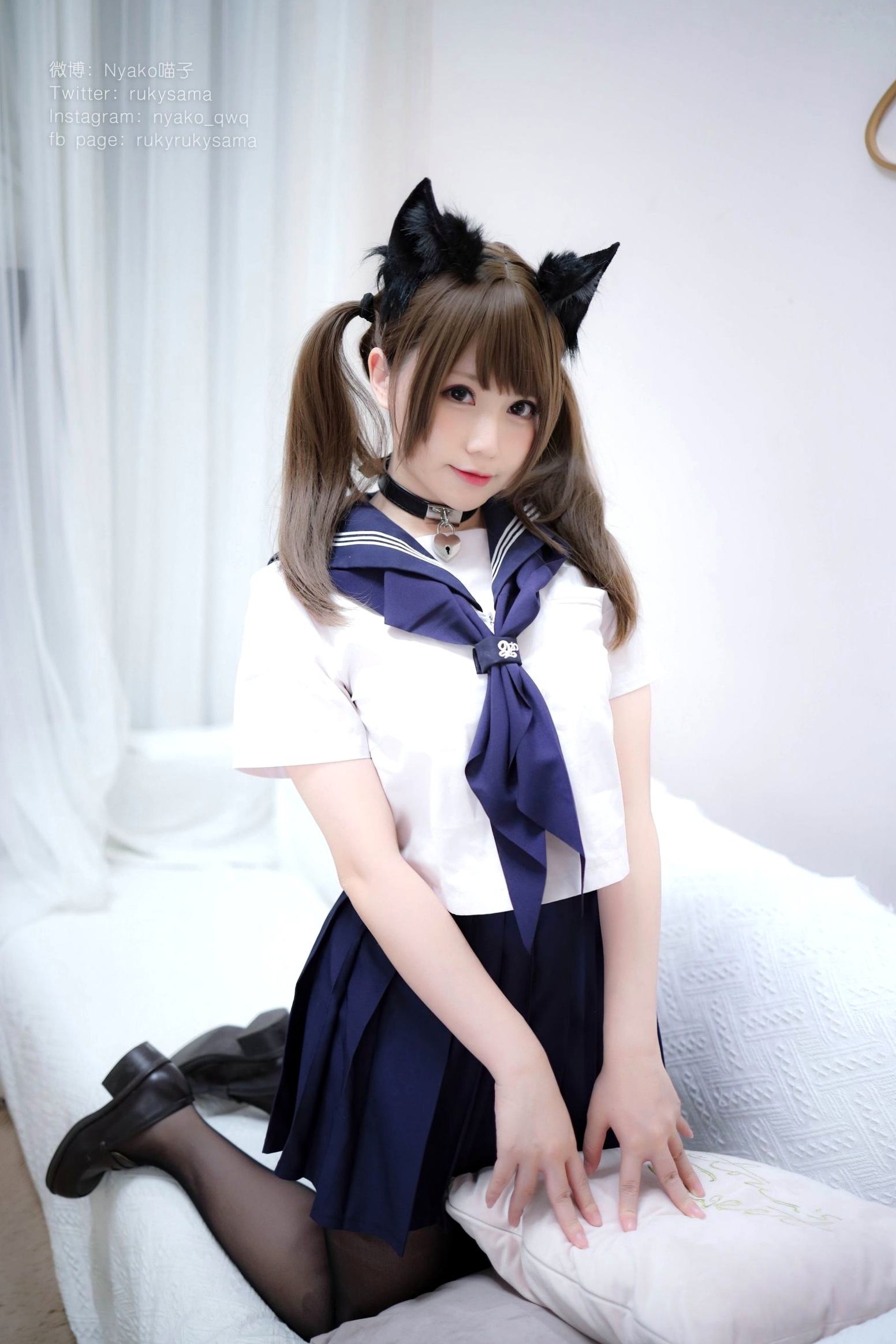 Gallery - Nyako喵子-水手服和礼物cosplay写真，甜美校服与大胆丝带诱惑，极致黑丝私房照校服角色扮演黑丝诱惑私房照 女神私房照_秀色女神 - image 133