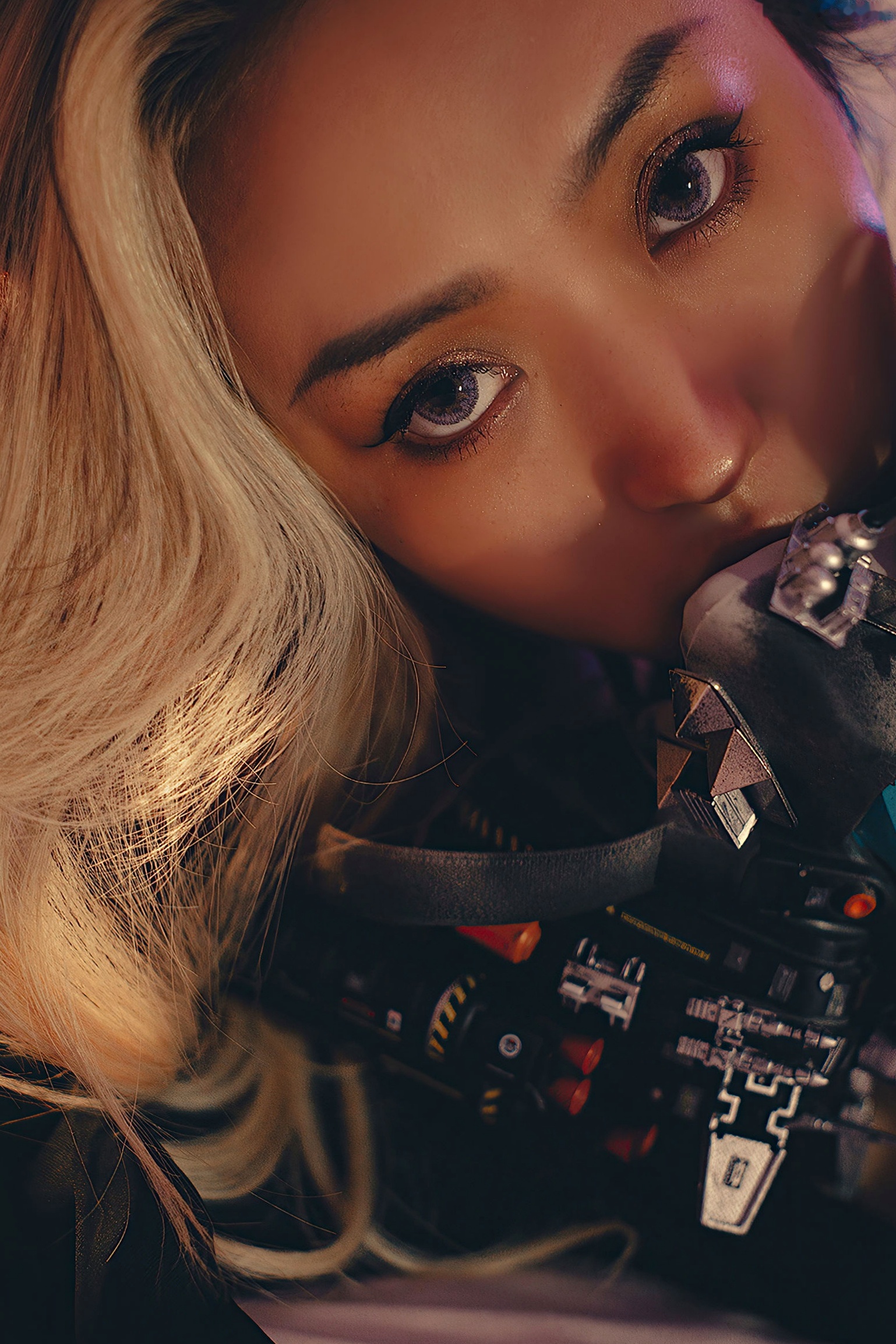 Gallery - YouMi尤蜜-丰臣羽立《辑风女特警》赛博朋克机能风写真，科技感LED面具搭配黑色吊带，冷艳性感私房视觉大片尤蜜荟 - Chiness Model 性感私房照冷艳诱惑 女神私房照_秀色女神 - image 21