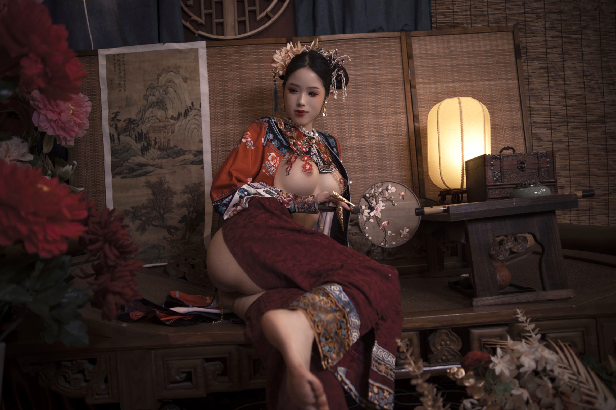 Gallery - 钛合金TiTi古风私房大尺度写真，唯美满清服饰诱惑，古典韵味十足的性感宫廷夜色性感诱惑大尺度私房照 女神私房照_秀色女神 - image 18