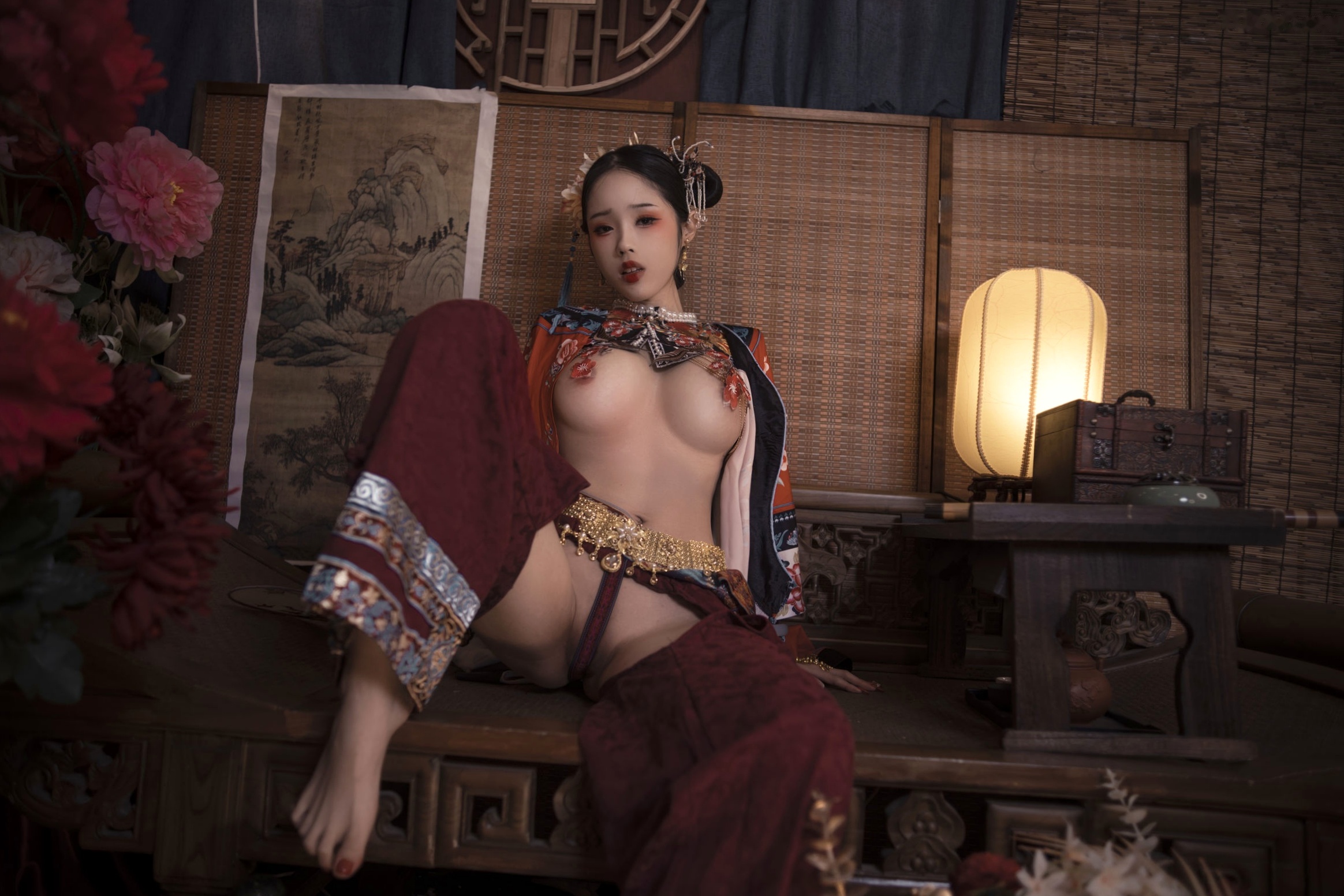 Gallery - 钛合金TiTi古风私房大尺度写真，唯美满清服饰诱惑，古典韵味十足的性感宫廷夜色性感诱惑大尺度私房照 女神私房照_秀色女神 - image 26