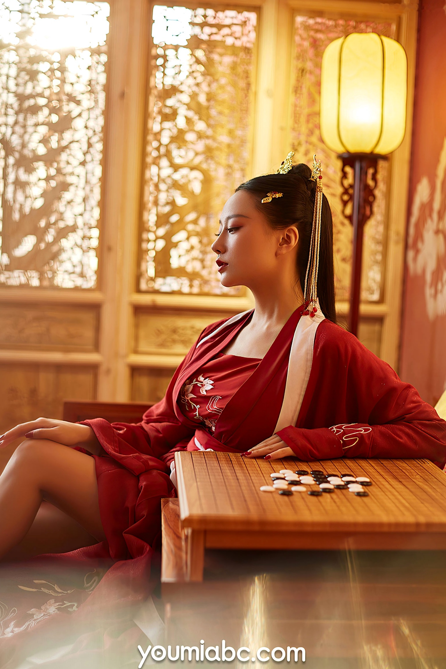 Gallery - YouMi尤蜜-何嘉颖-《盛世红颜》古风私房写真，红衣绝色美女对弈尽显性感冷艳气质尤蜜荟 - Chiness Model 私房照性感冷艳诱惑 女神私房照_秀色女神 - image 2