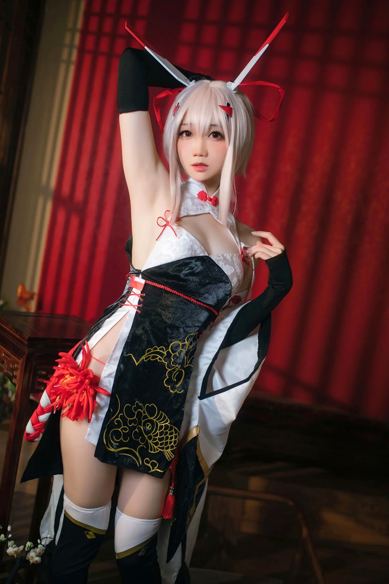 Gallery - 焖焖碳 - 碧蓝航线绫波“新岁之鬼神”旗袍Cosplay，二次元性感角色扮演，古典与现代诱惑的碰撞 [25P]角色扮演旗袍性感私房照 女神私房照_秀色女神 - image 1