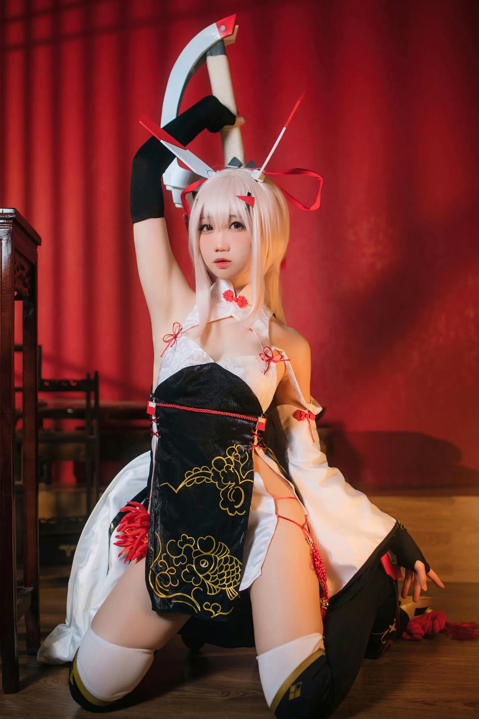 Gallery - 焖焖碳 - 碧蓝航线绫波“新岁之鬼神”旗袍Cosplay，二次元性感角色扮演，古典与现代诱惑的碰撞 [25P]角色扮演旗袍性感私房照 女神私房照_秀色女神 - image 10