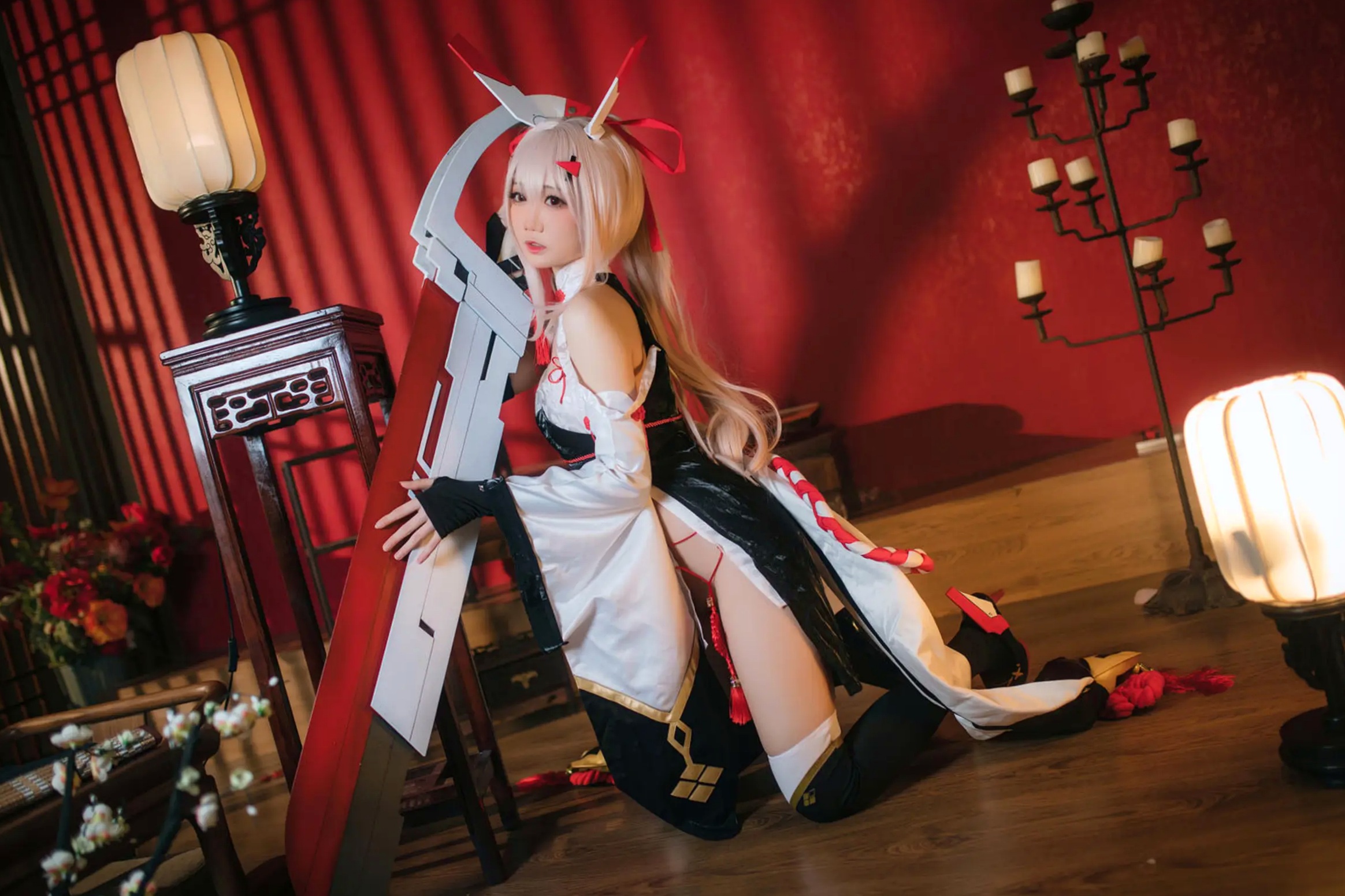 Gallery - 焖焖碳 - 碧蓝航线绫波“新岁之鬼神”旗袍Cosplay，二次元性感角色扮演，古典与现代诱惑的碰撞 [25P]角色扮演旗袍性感私房照 女神私房照_秀色女神 - image 13