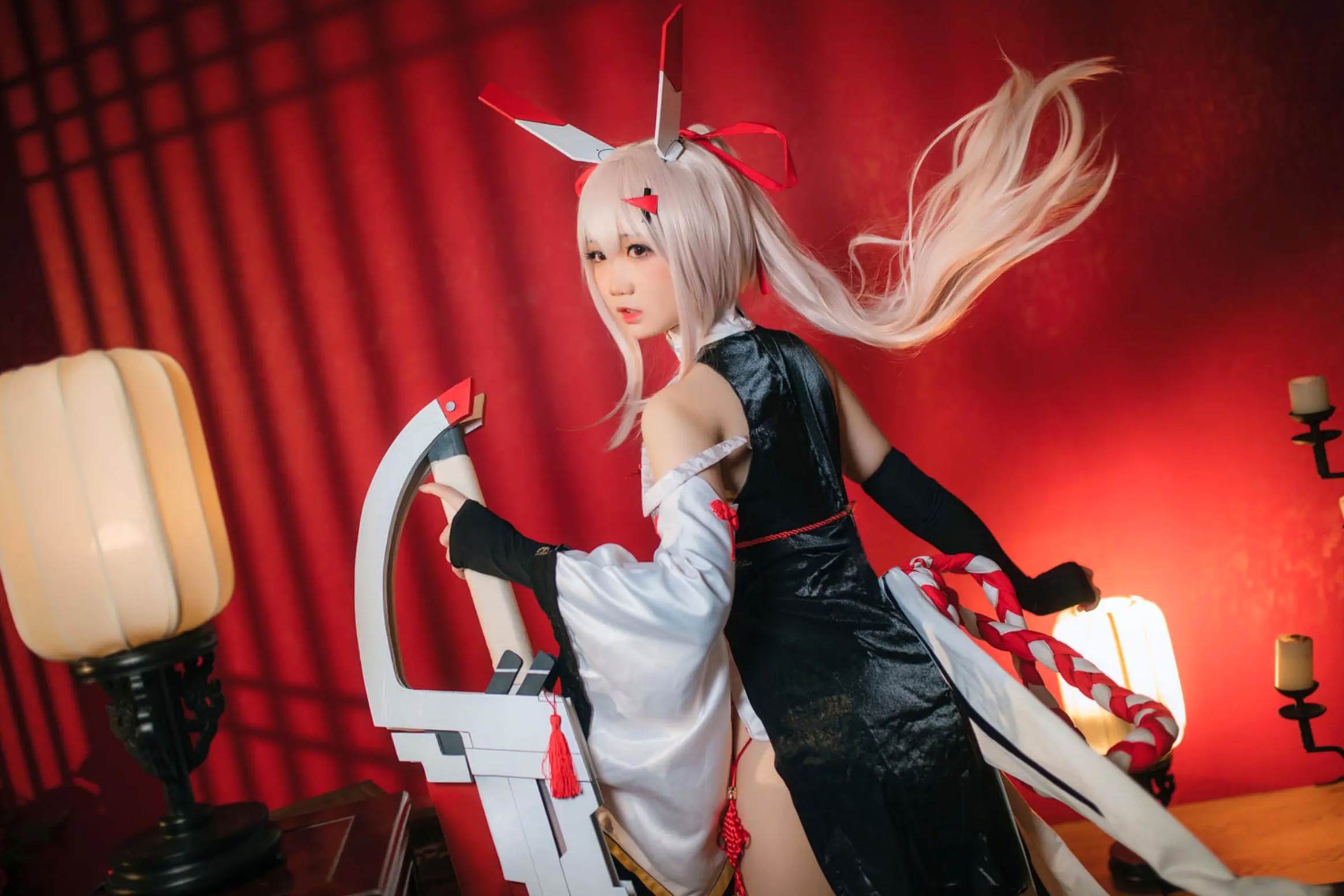 Gallery - 焖焖碳 - 碧蓝航线绫波“新岁之鬼神”旗袍Cosplay，二次元性感角色扮演，古典与现代诱惑的碰撞 [25P]角色扮演旗袍性感私房照 女神私房照_秀色女神 - image 17