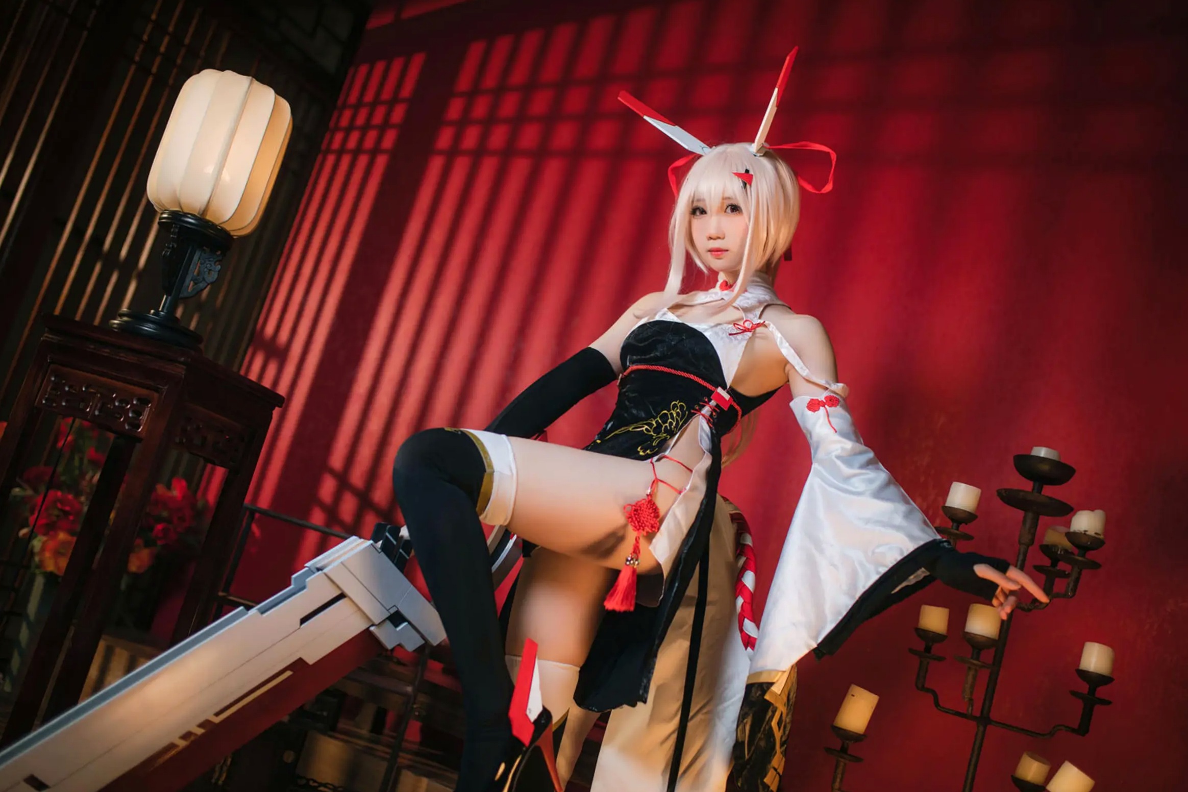 Gallery - 焖焖碳 - 碧蓝航线绫波“新岁之鬼神”旗袍Cosplay，二次元性感角色扮演，古典与现代诱惑的碰撞 [25P]角色扮演旗袍性感私房照 女神私房照_秀色女神 - image 18