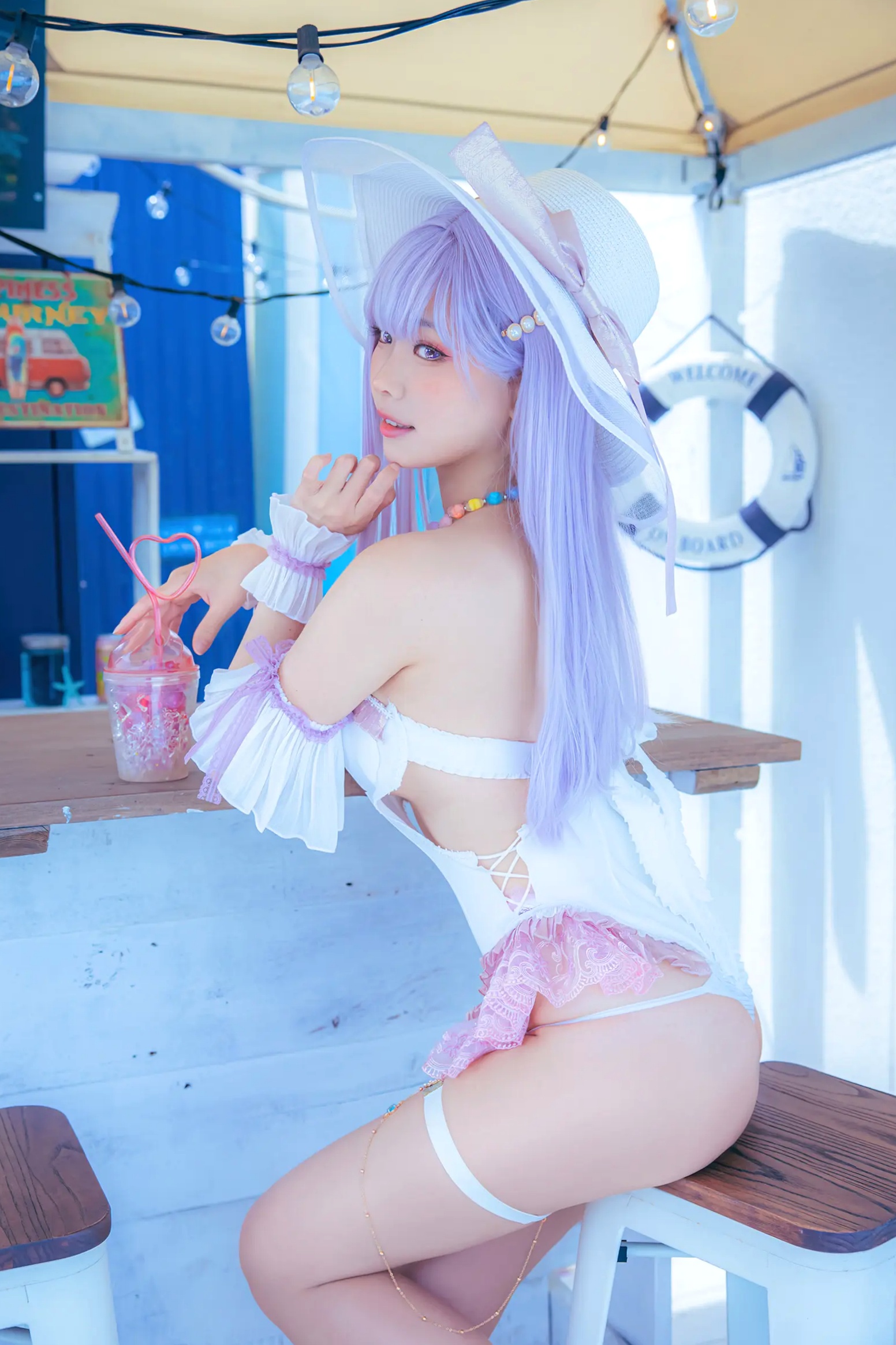 Gallery - Ely_eee(ElyEE子) 碧蓝航线普利茅斯泳装Cosplay版 甜美夏日写真 [28P]角色扮演萝莉泳池治愈系清纯 女神私房照_秀色女神 - image 4