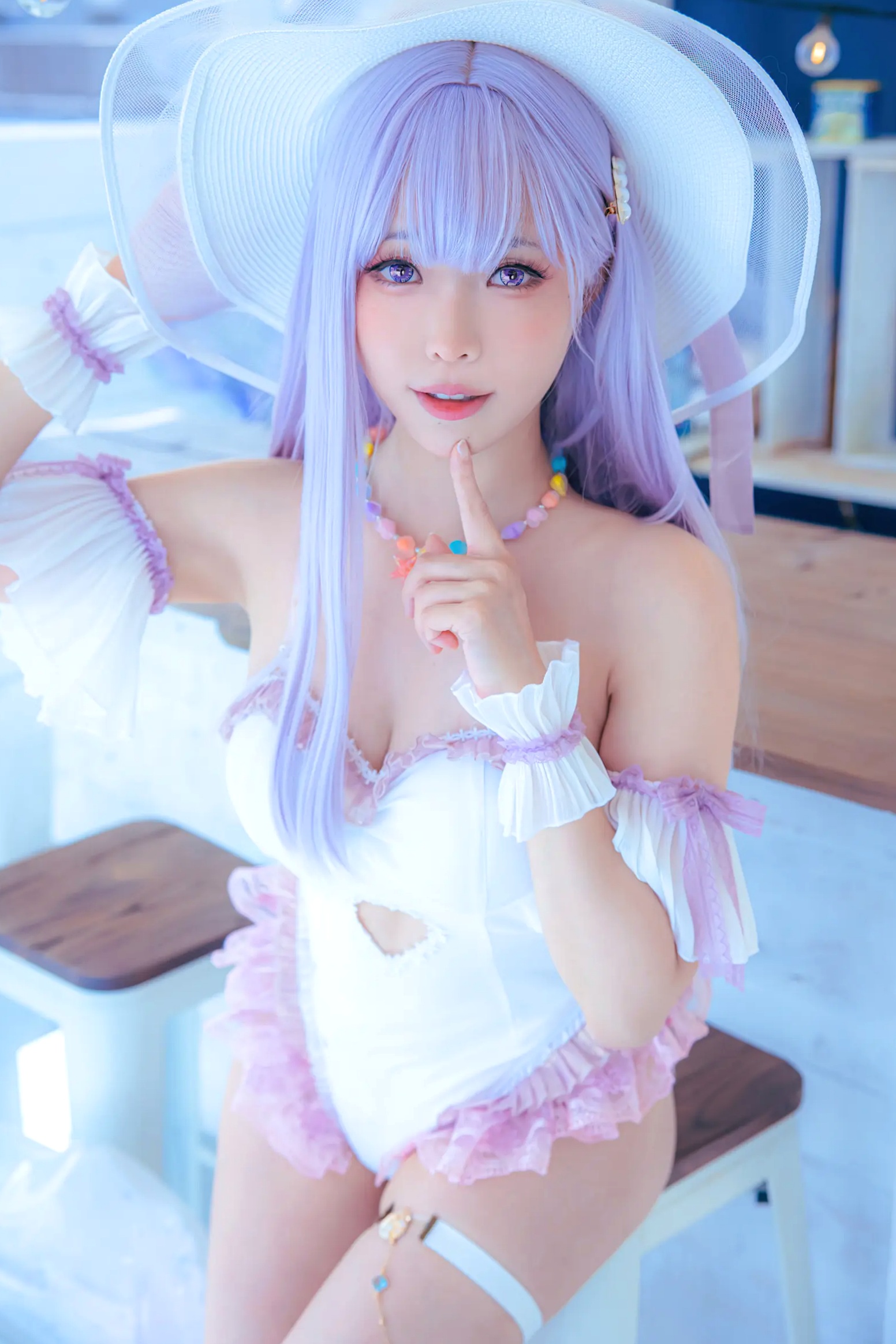 Gallery - Ely_eee(ElyEE子) 碧蓝航线普利茅斯泳装Cosplay版 甜美夏日写真 [28P]角色扮演萝莉泳池治愈系清纯 女神私房照_秀色女神 - image 23