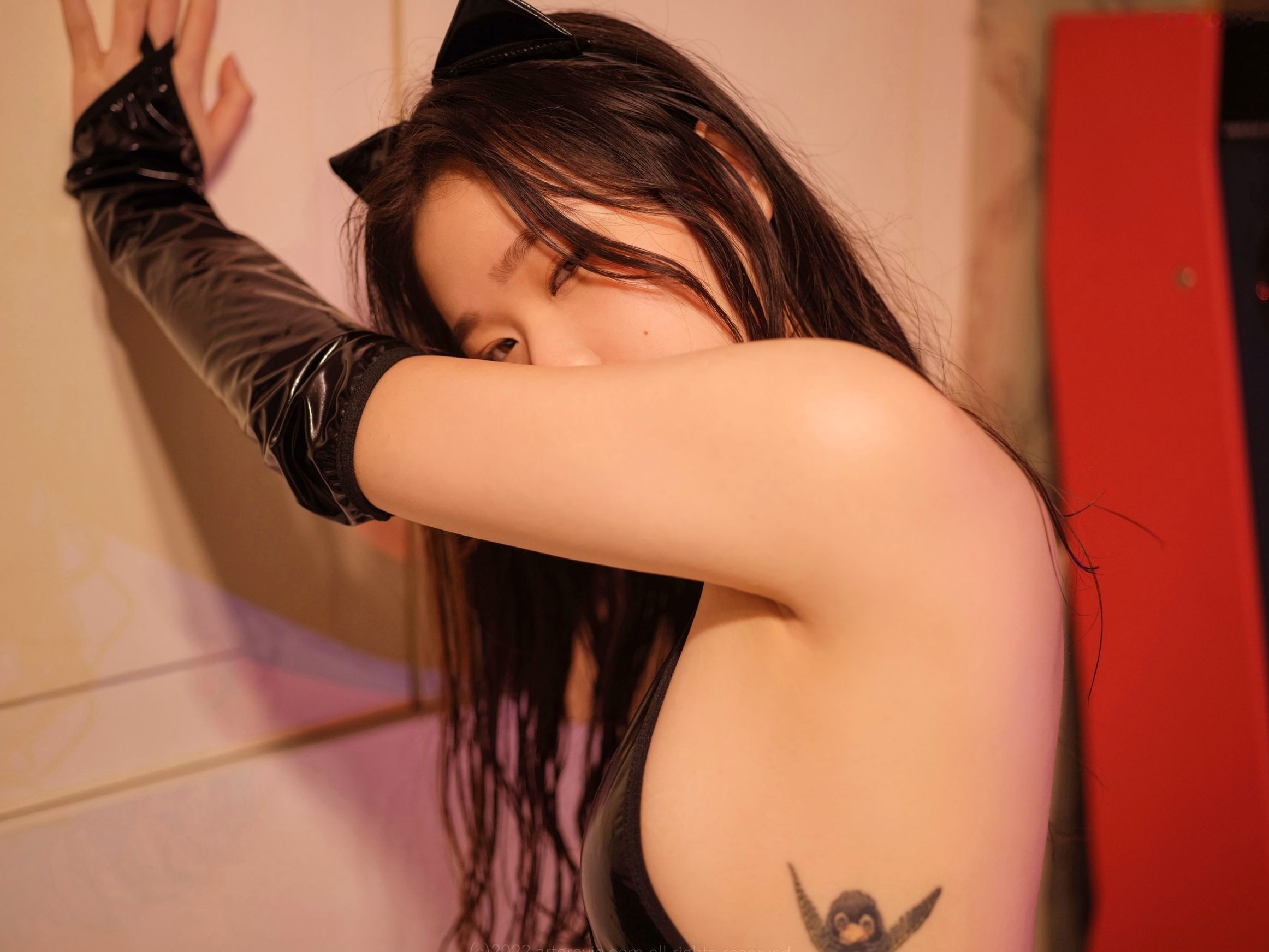 Gallery - 韩国美女Sira演绎小恶魔黑色漆皮内衣与创意绑带艺术私房照 - ArtGravia 373性感诱惑私房照韩国美臀 女神私房照_秀色女神 - image 91