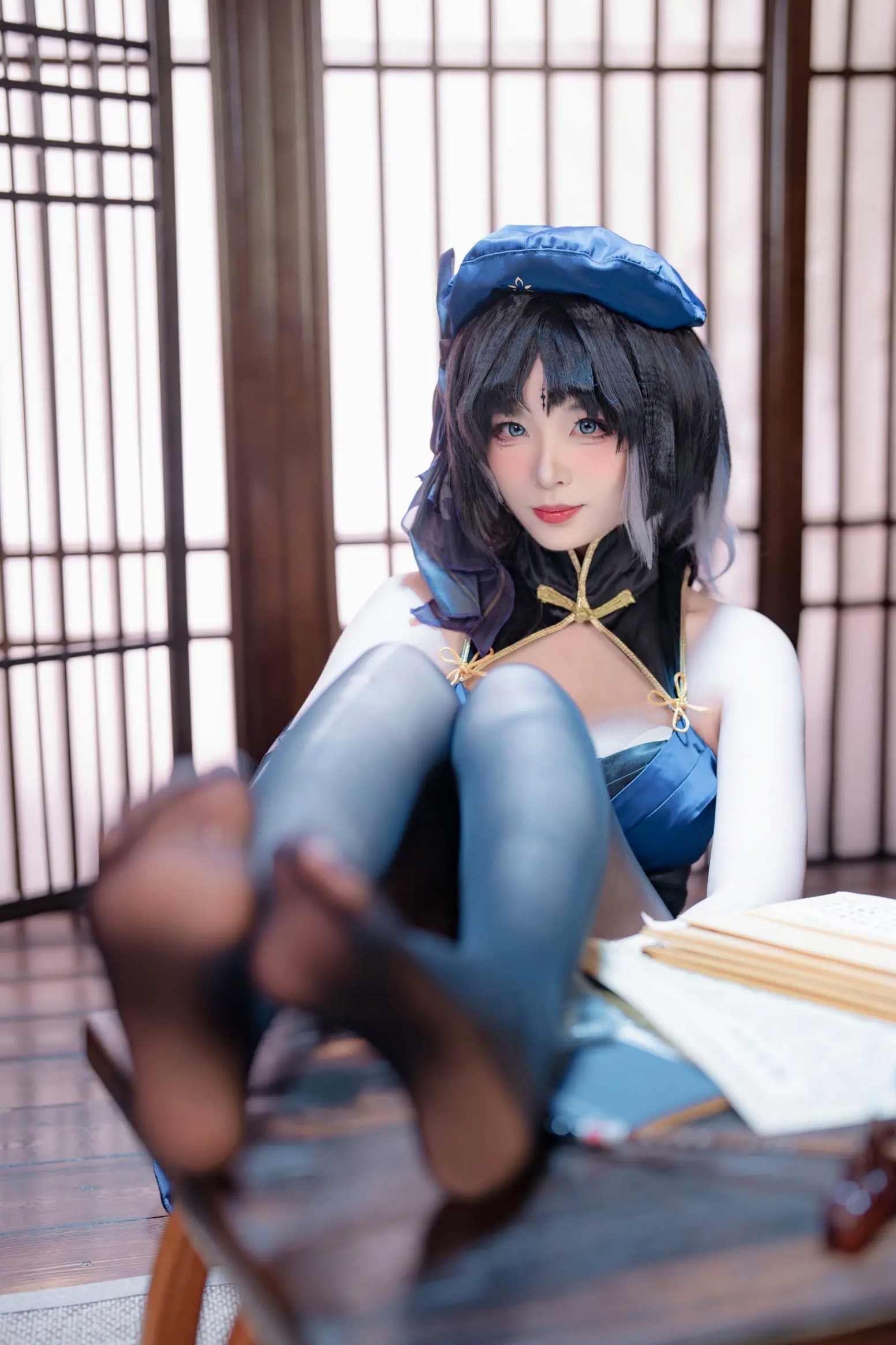 Gallery - 轩萧学姐 - 秧秧，游戏角色高还原Cosplay，冷艳飒爽制服配黑丝长腿，极品女神摄影棚写真角色扮演制服黑丝冷艳清纯 女神私房照_秀色女神 - image 41