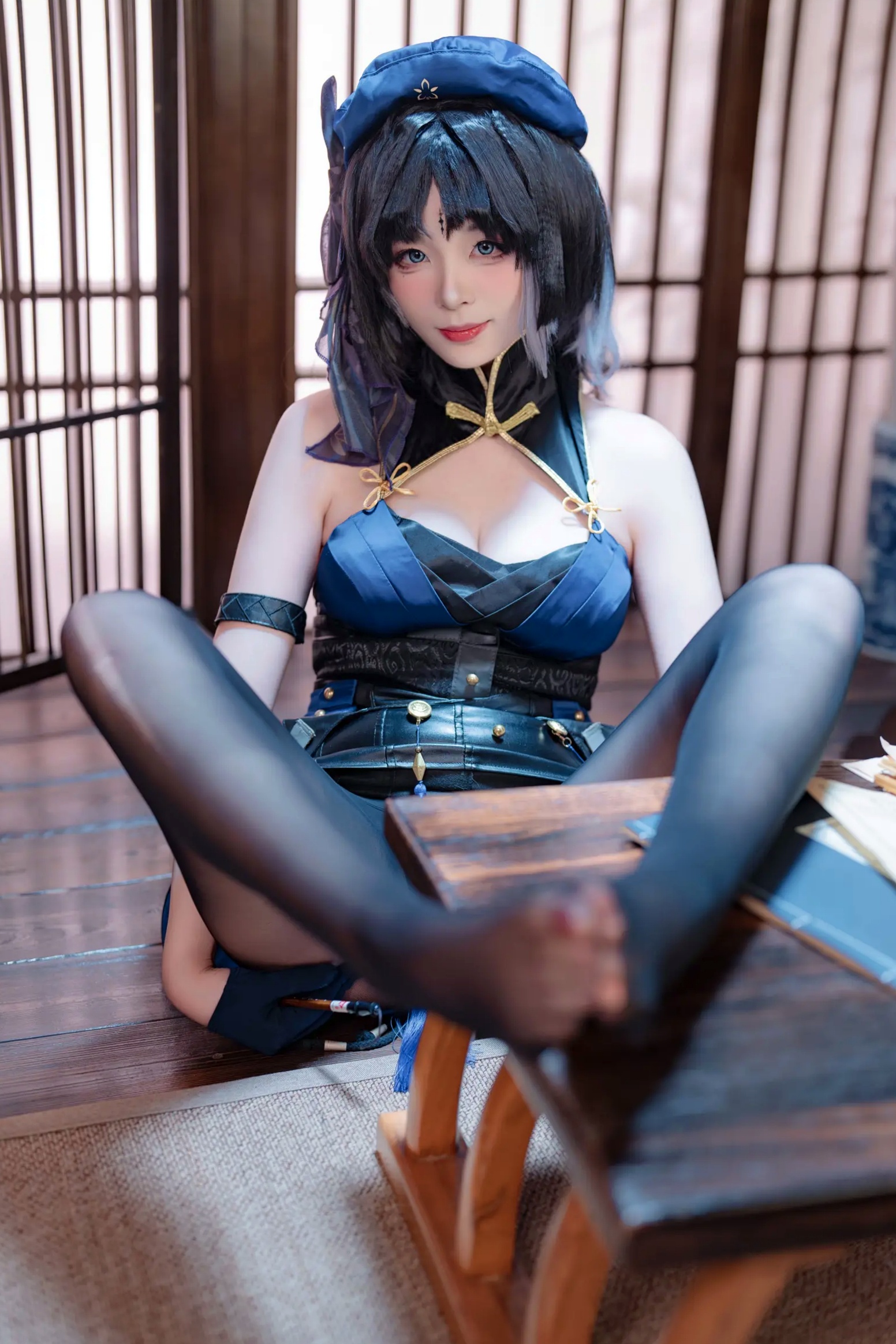 Gallery - 轩萧学姐 - 秧秧，游戏角色高还原Cosplay，冷艳飒爽制服配黑丝长腿，极品女神摄影棚写真角色扮演制服黑丝冷艳清纯 女神私房照_秀色女神 - image 50