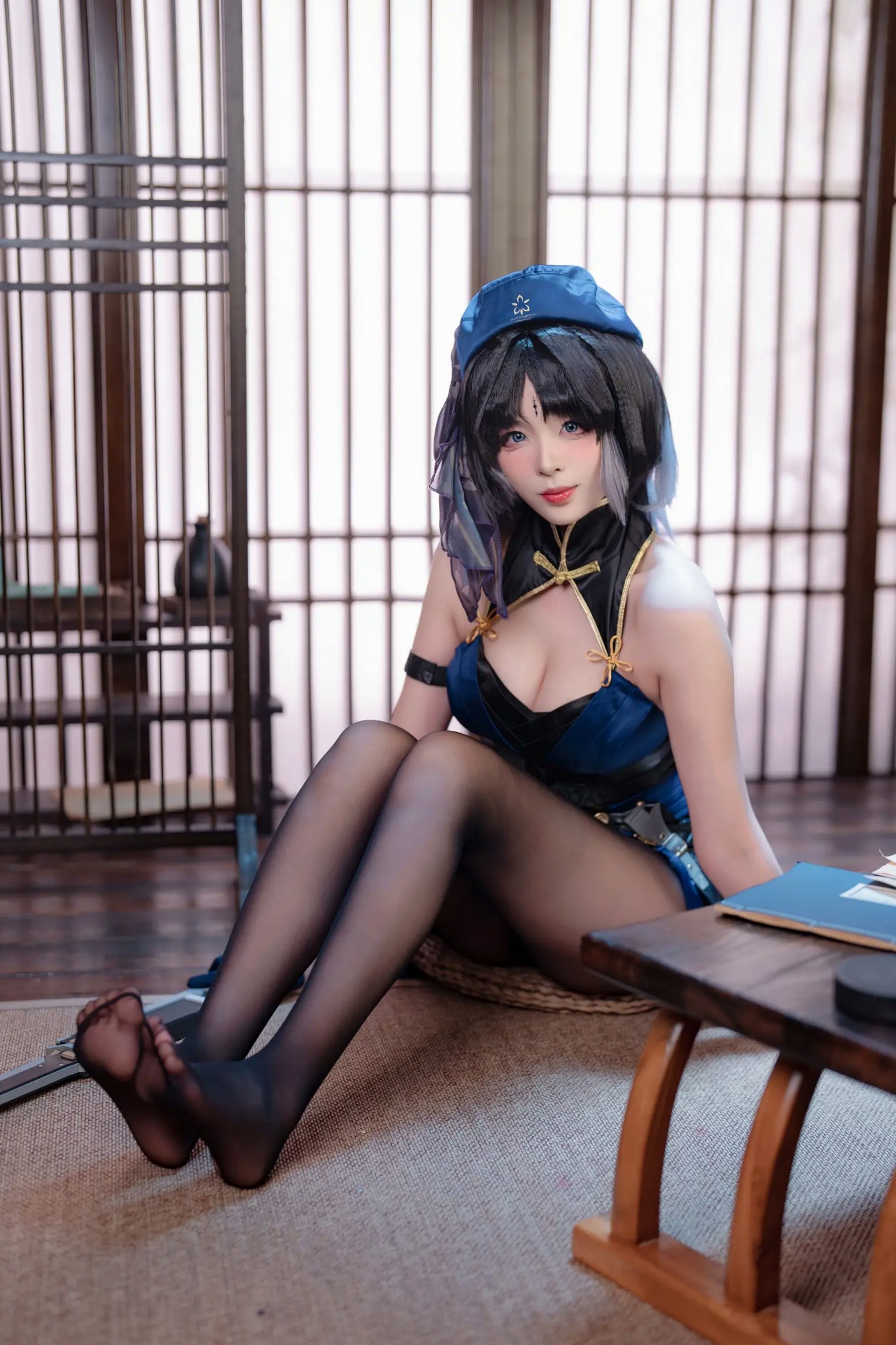 Gallery - 轩萧学姐 - 秧秧，游戏角色高还原Cosplay，冷艳飒爽制服配黑丝长腿，极品女神摄影棚写真角色扮演制服黑丝冷艳清纯 女神私房照_秀色女神 - image 56