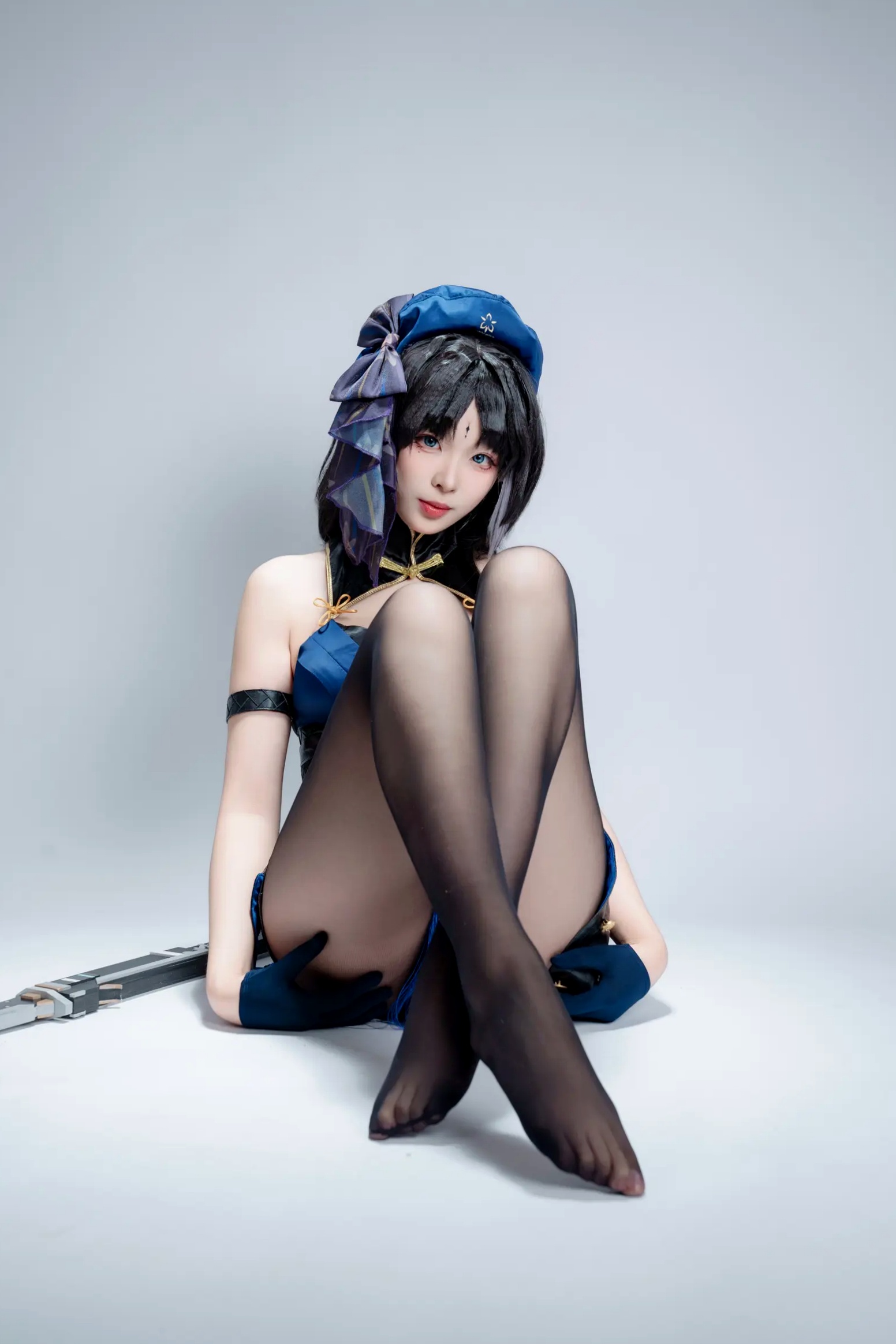 Gallery - 轩萧学姐 - 秧秧，游戏角色高还原Cosplay，冷艳飒爽制服配黑丝长腿，极品女神摄影棚写真角色扮演制服黑丝冷艳清纯 女神私房照_秀色女神 - image 58