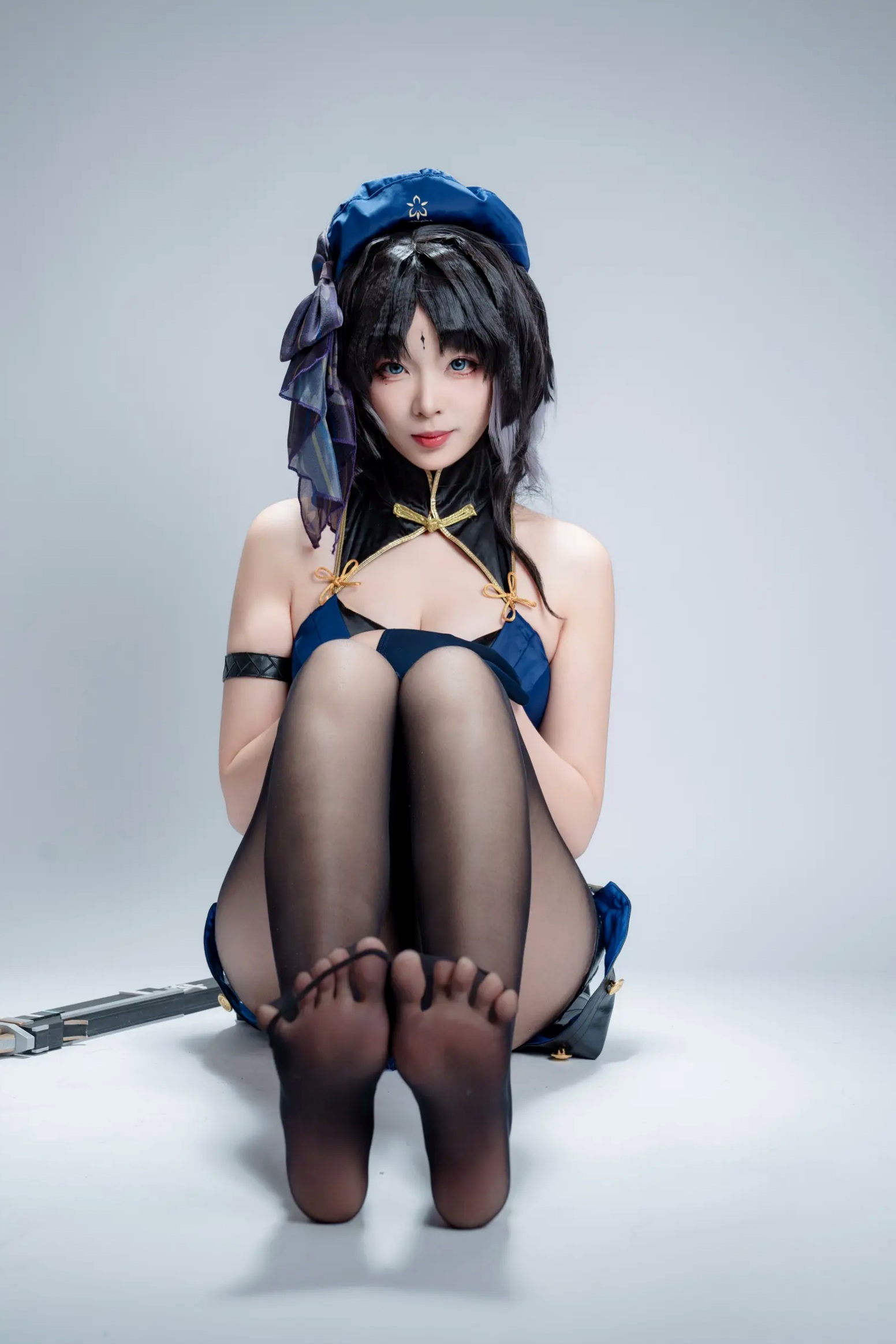 Gallery - 轩萧学姐 - 秧秧，游戏角色高还原Cosplay，冷艳飒爽制服配黑丝长腿，极品女神摄影棚写真角色扮演制服黑丝冷艳清纯 女神私房照_秀色女神 - image 59