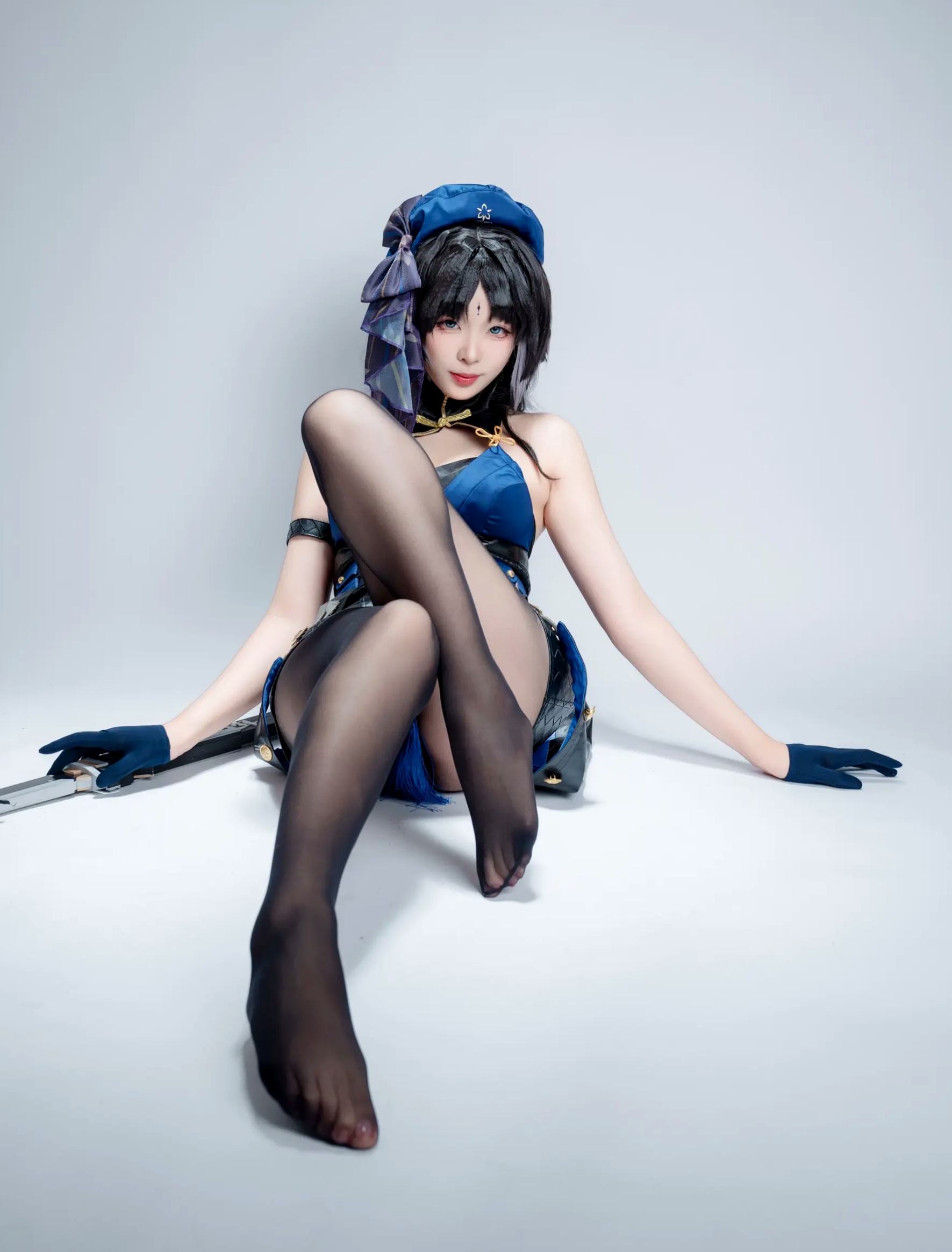 Gallery - 轩萧学姐 - 秧秧，游戏角色高还原Cosplay，冷艳飒爽制服配黑丝长腿，极品女神摄影棚写真角色扮演制服黑丝冷艳清纯 女神私房照_秀色女神 - image 60