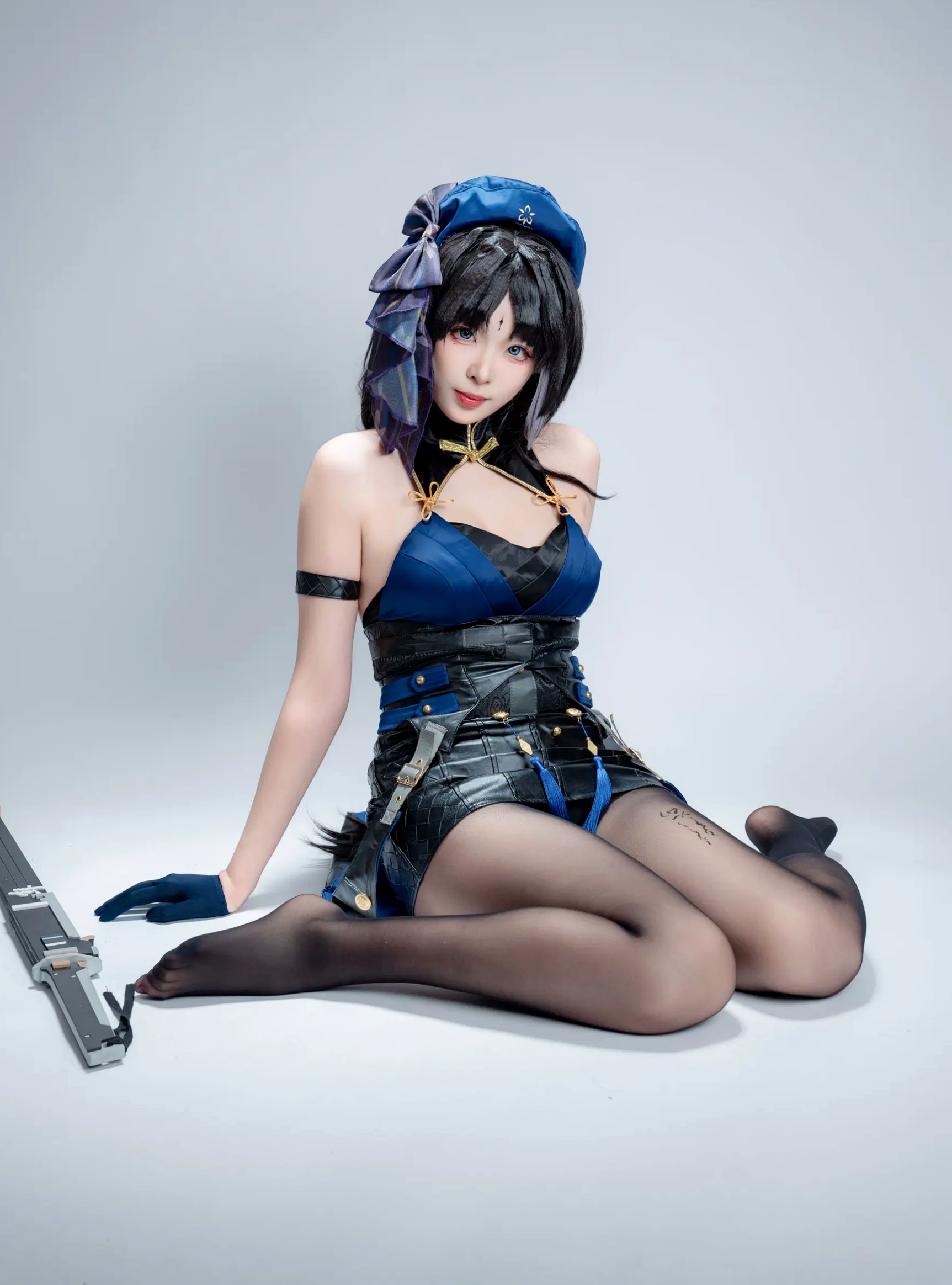 Gallery - 轩萧学姐 - 秧秧，游戏角色高还原Cosplay，冷艳飒爽制服配黑丝长腿，极品女神摄影棚写真角色扮演制服黑丝冷艳清纯 女神私房照_秀色女神 - image 62
