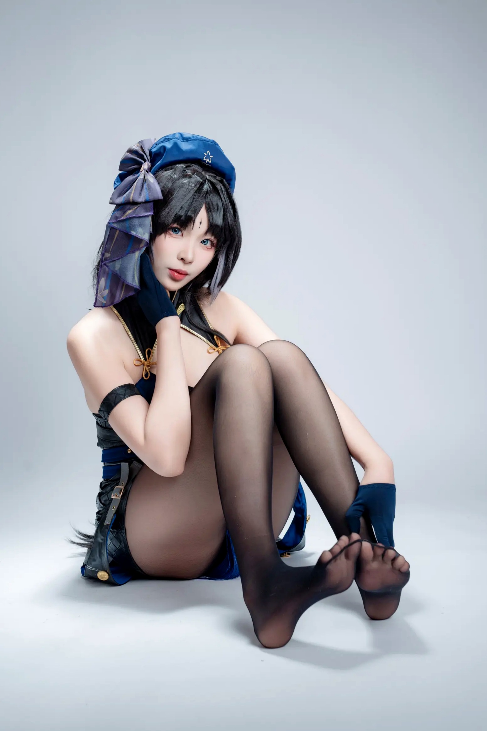 Gallery - 轩萧学姐 - 秧秧，游戏角色高还原Cosplay，冷艳飒爽制服配黑丝长腿，极品女神摄影棚写真角色扮演制服黑丝冷艳清纯 女神私房照_秀色女神 - image 64