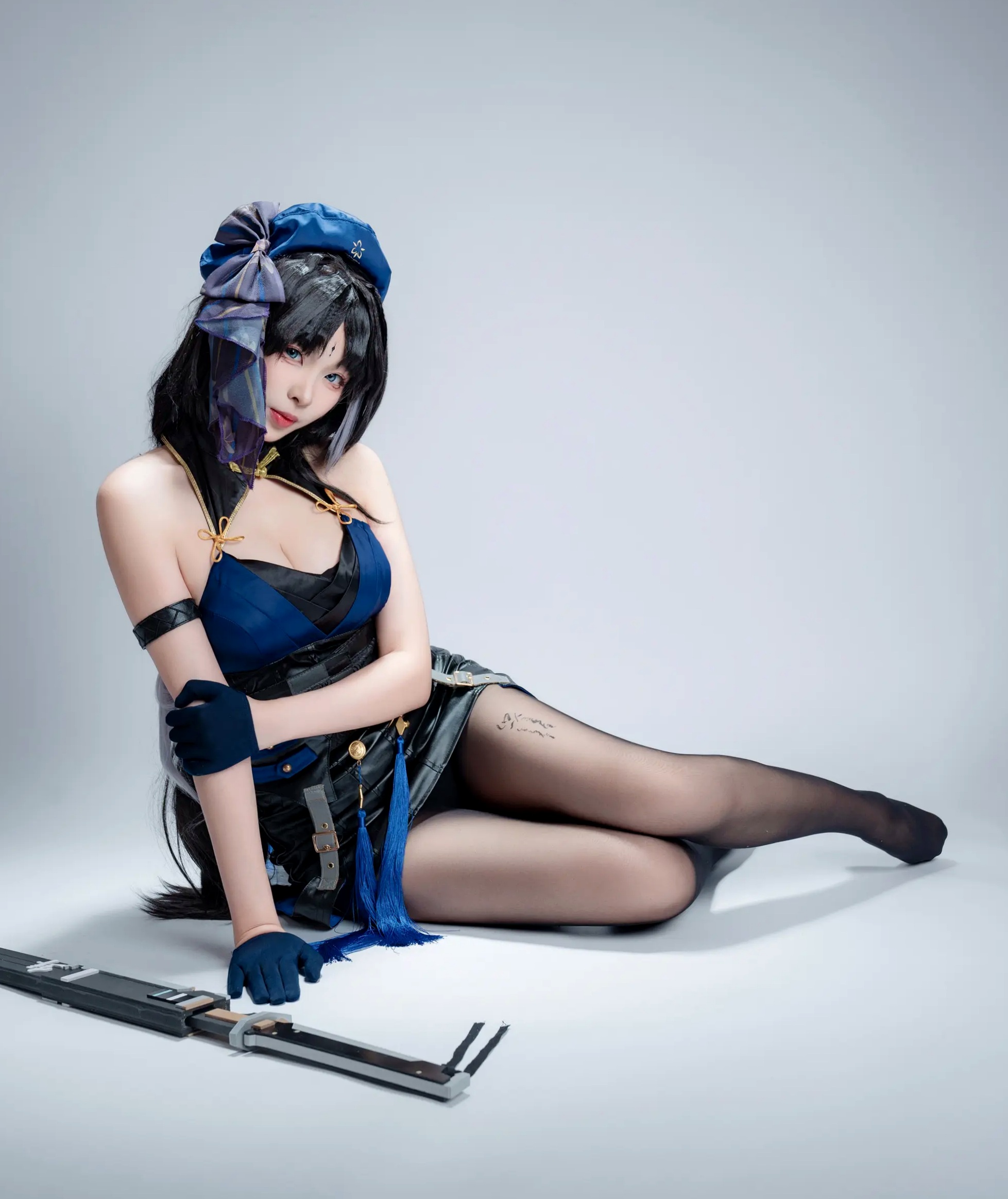 Gallery - 轩萧学姐 - 秧秧，游戏角色高还原Cosplay，冷艳飒爽制服配黑丝长腿，极品女神摄影棚写真角色扮演制服黑丝冷艳清纯 女神私房照_秀色女神 - image 66