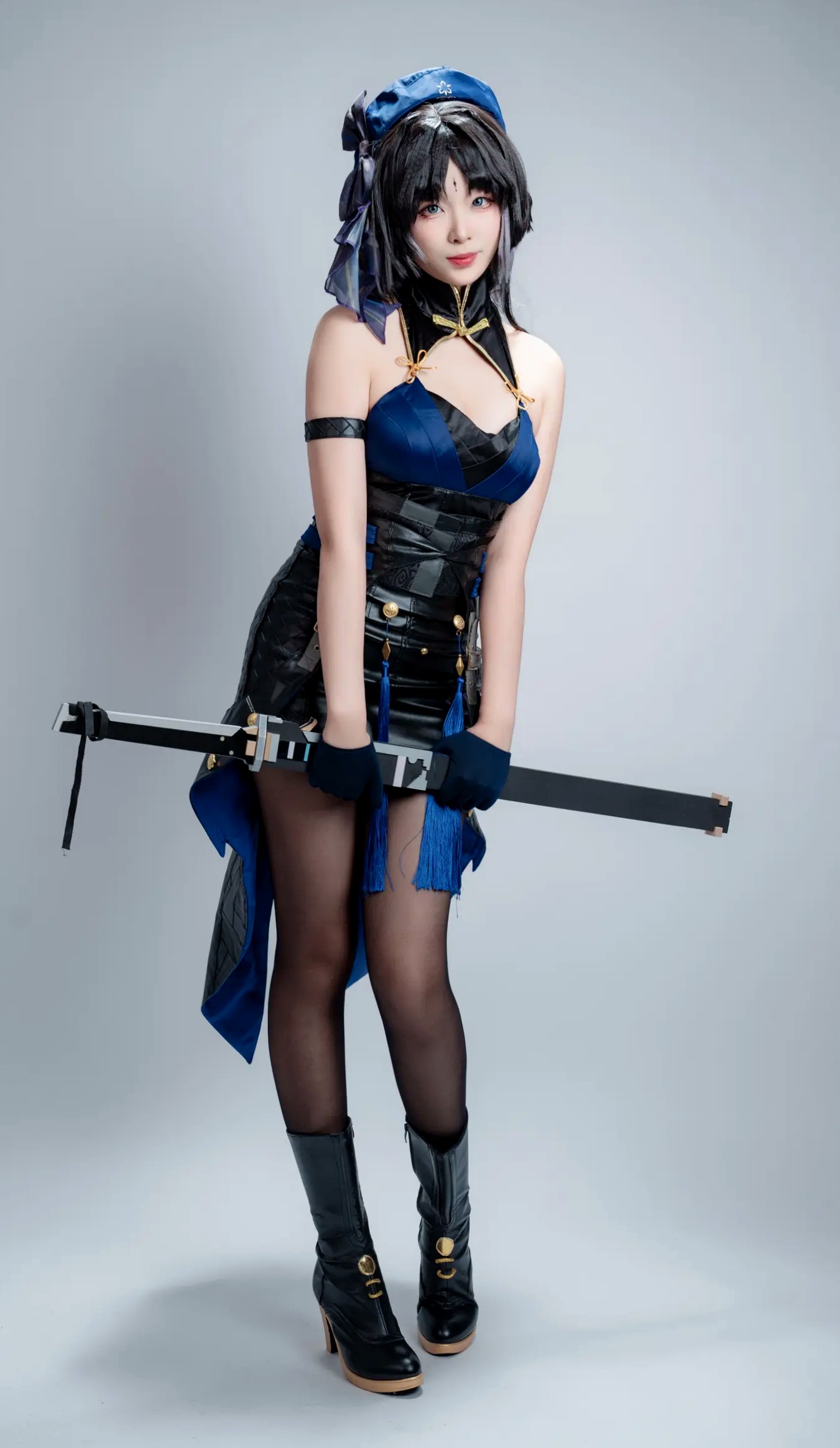Gallery - 轩萧学姐 - 秧秧，游戏角色高还原Cosplay，冷艳飒爽制服配黑丝长腿，极品女神摄影棚写真角色扮演制服黑丝冷艳清纯 女神私房照_秀色女神 - image 68