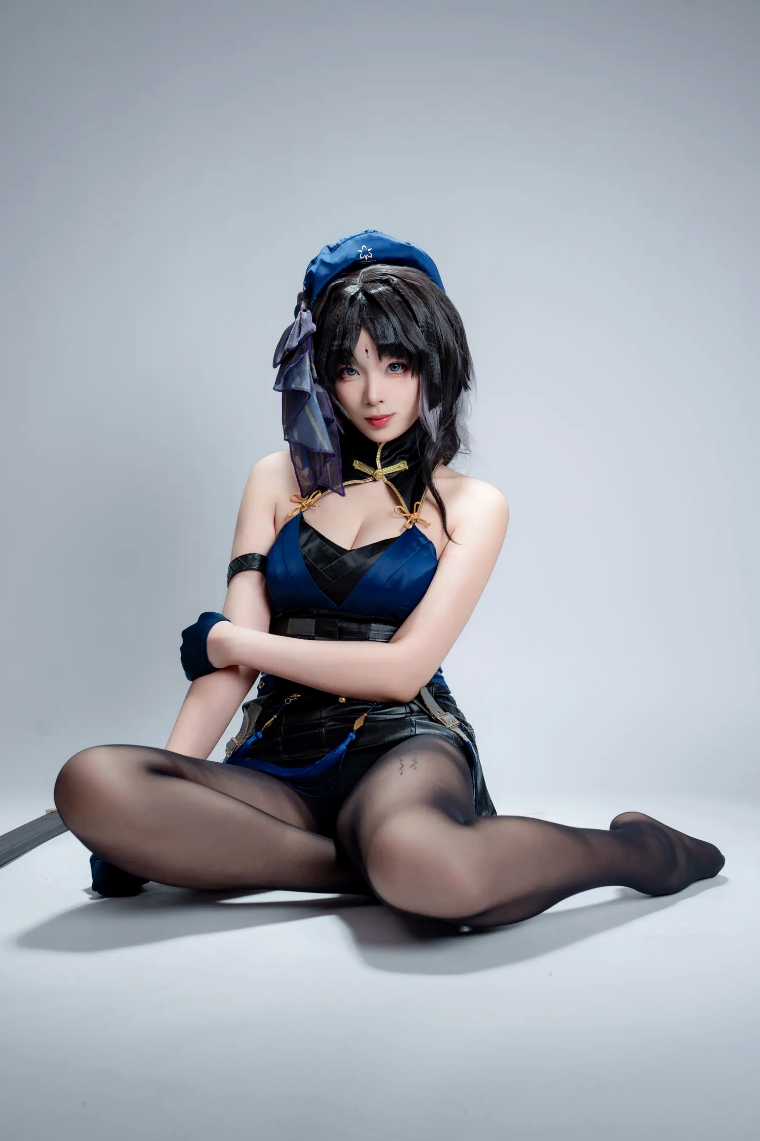 Gallery - 轩萧学姐 - 秧秧，游戏角色高还原Cosplay，冷艳飒爽制服配黑丝长腿，极品女神摄影棚写真角色扮演制服黑丝冷艳清纯 女神私房照_秀色女神 - image 78