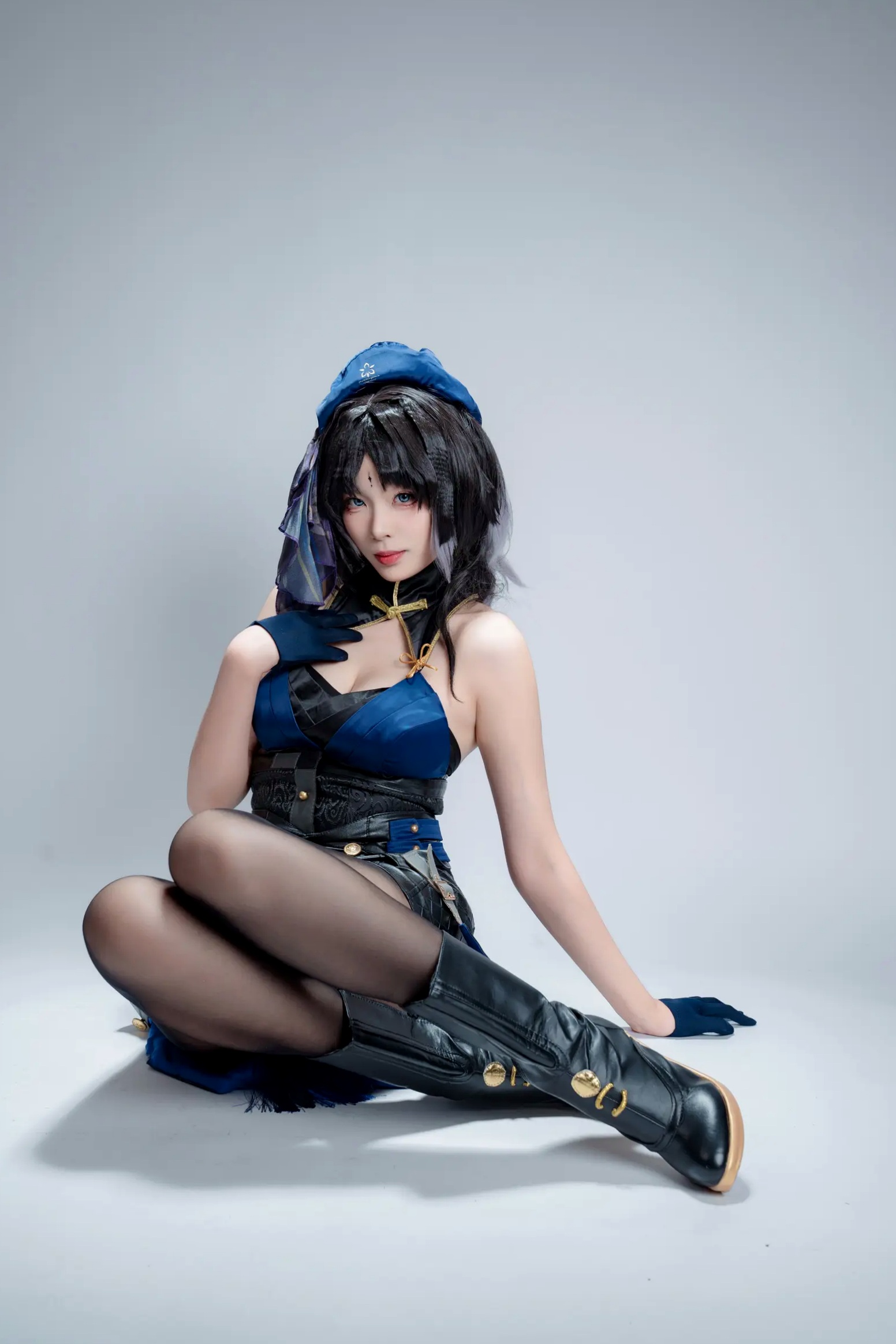 Gallery - 轩萧学姐 - 秧秧，游戏角色高还原Cosplay，冷艳飒爽制服配黑丝长腿，极品女神摄影棚写真角色扮演制服黑丝冷艳清纯 女神私房照_秀色女神 - image 82