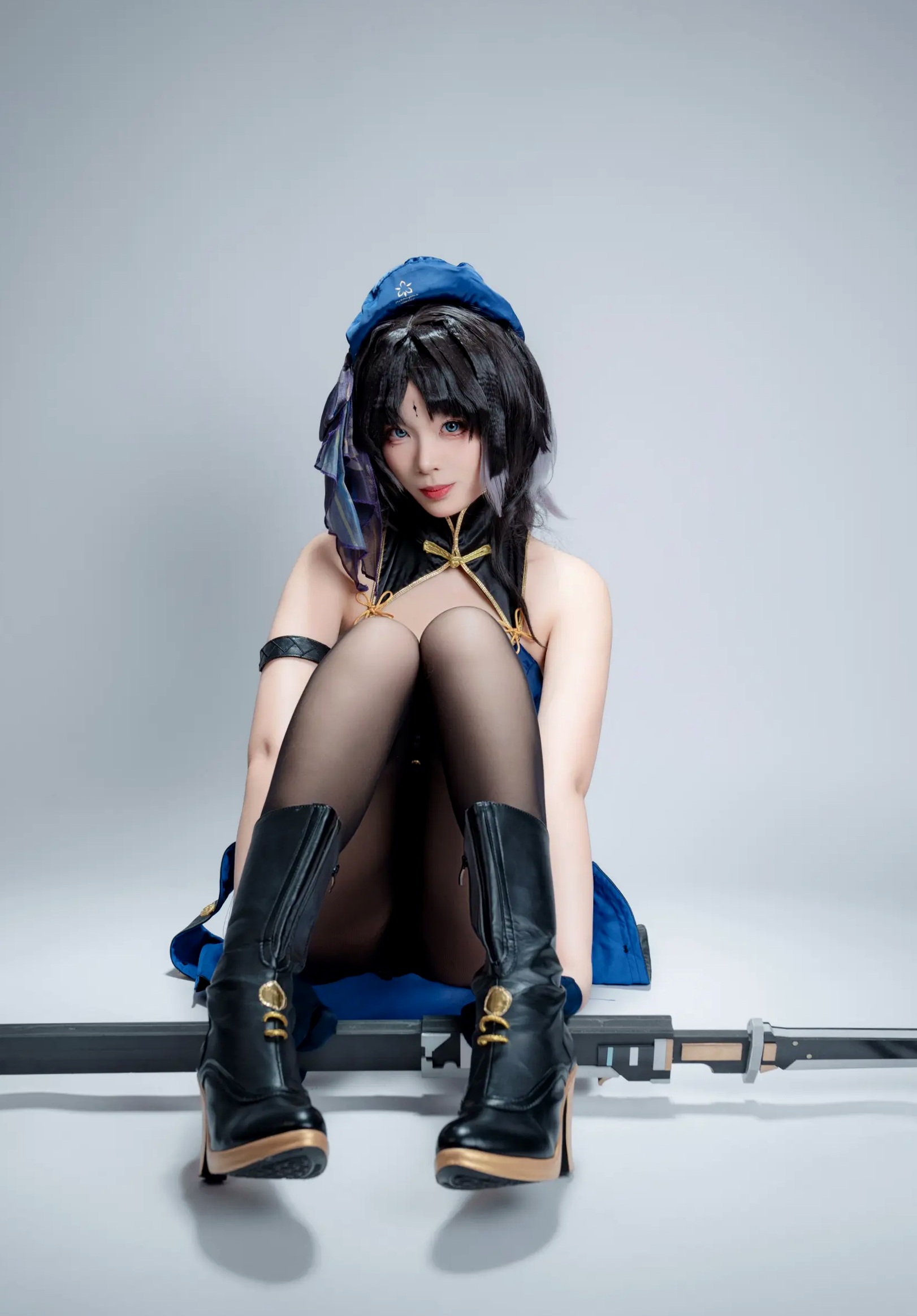 Gallery - 轩萧学姐 - 秧秧，游戏角色高还原Cosplay，冷艳飒爽制服配黑丝长腿，极品女神摄影棚写真角色扮演制服黑丝冷艳清纯 女神私房照_秀色女神 - image 83