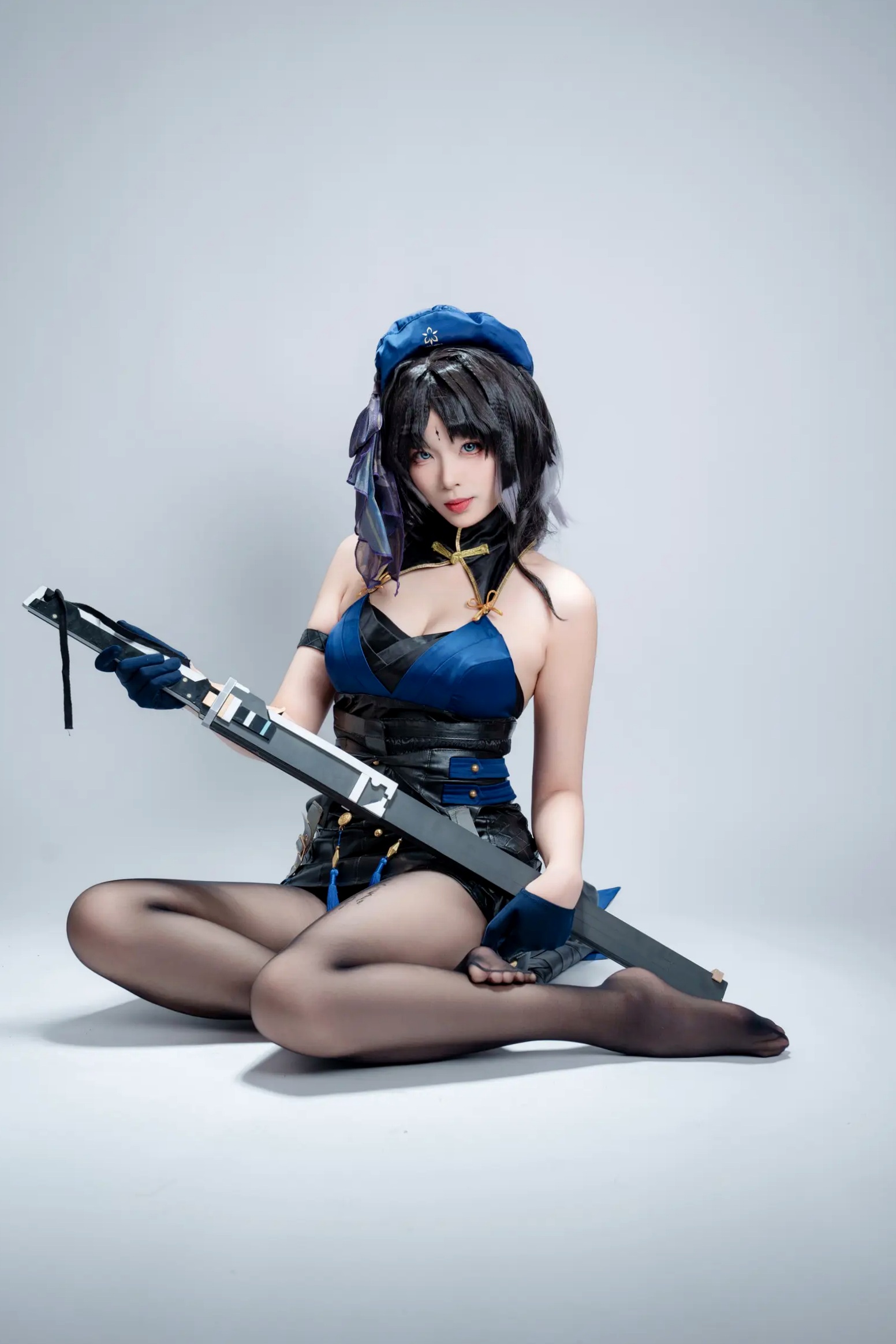 Gallery - 轩萧学姐 - 秧秧，游戏角色高还原Cosplay，冷艳飒爽制服配黑丝长腿，极品女神摄影棚写真角色扮演制服黑丝冷艳清纯 女神私房照_秀色女神 - image 89