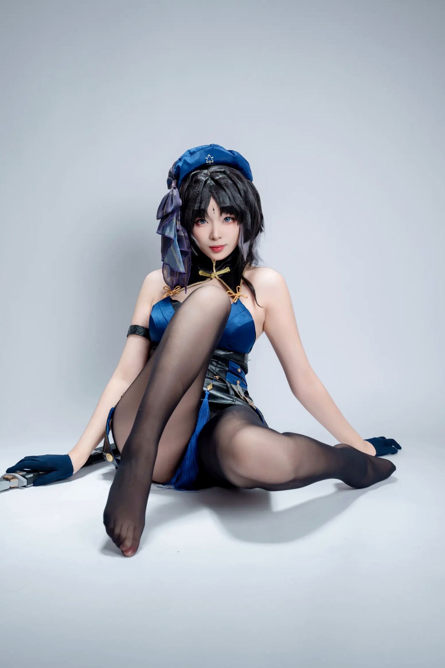 Gallery - 轩萧学姐 - 秧秧，游戏角色高还原Cosplay，冷艳飒爽制服配黑丝长腿，极品女神摄影棚写真角色扮演制服黑丝冷艳清纯 女神私房照_秀色女神 - image 91