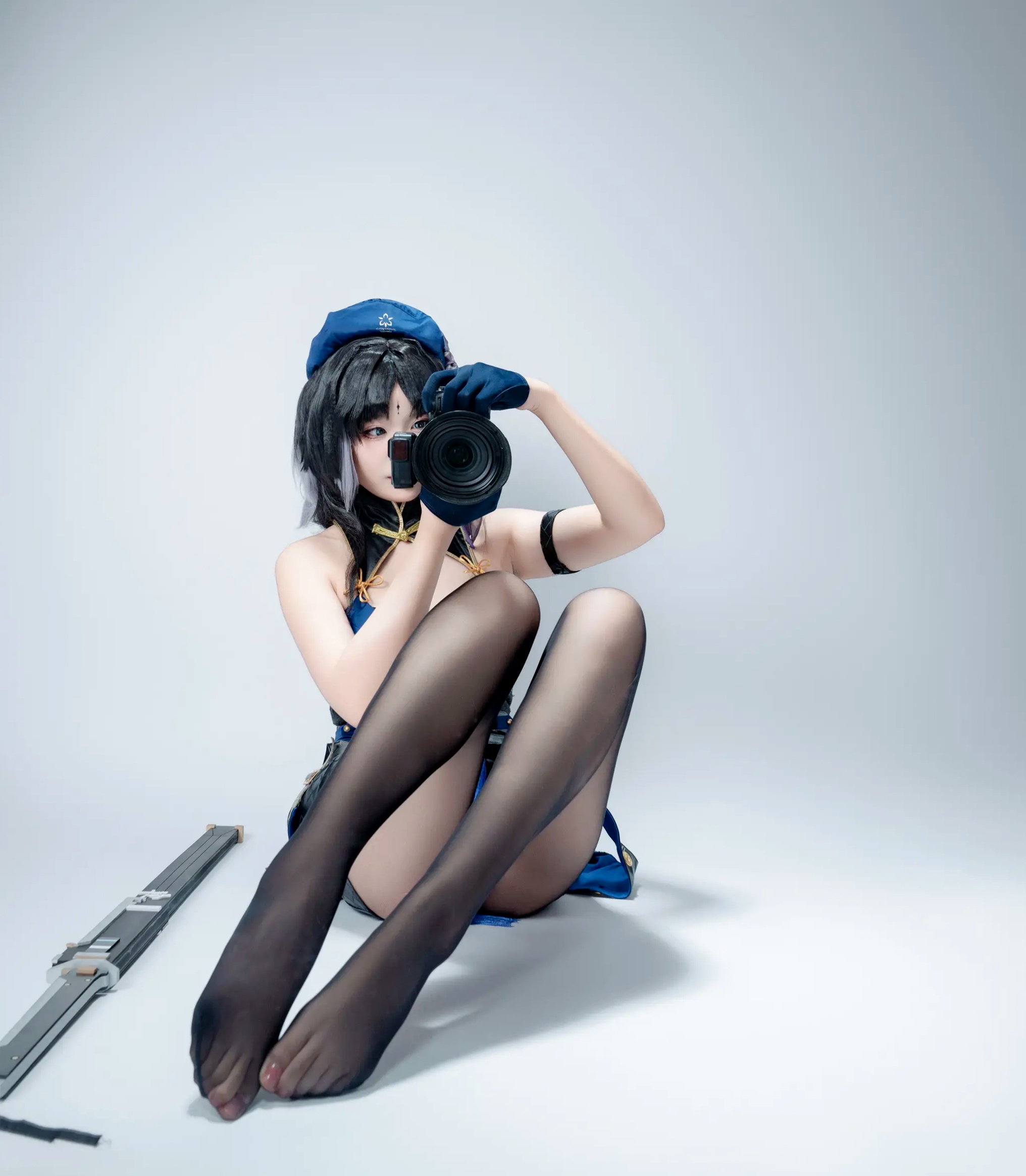 Gallery - 轩萧学姐 - 秧秧，游戏角色高还原Cosplay，冷艳飒爽制服配黑丝长腿，极品女神摄影棚写真角色扮演制服黑丝冷艳清纯 女神私房照_秀色女神 - image 93