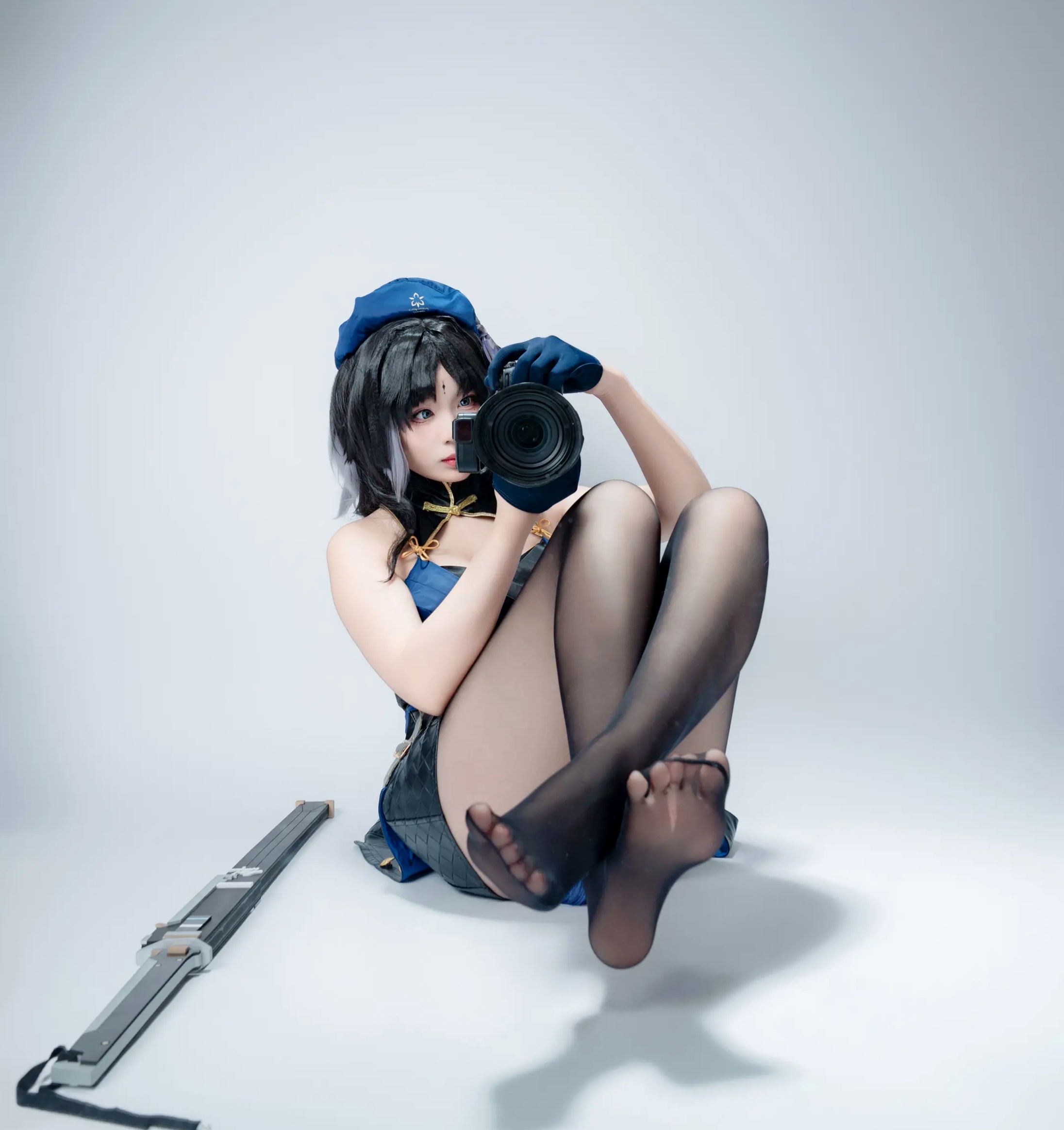 Gallery - 轩萧学姐 - 秧秧，游戏角色高还原Cosplay，冷艳飒爽制服配黑丝长腿，极品女神摄影棚写真角色扮演制服黑丝冷艳清纯 女神私房照_秀色女神 - image 95
