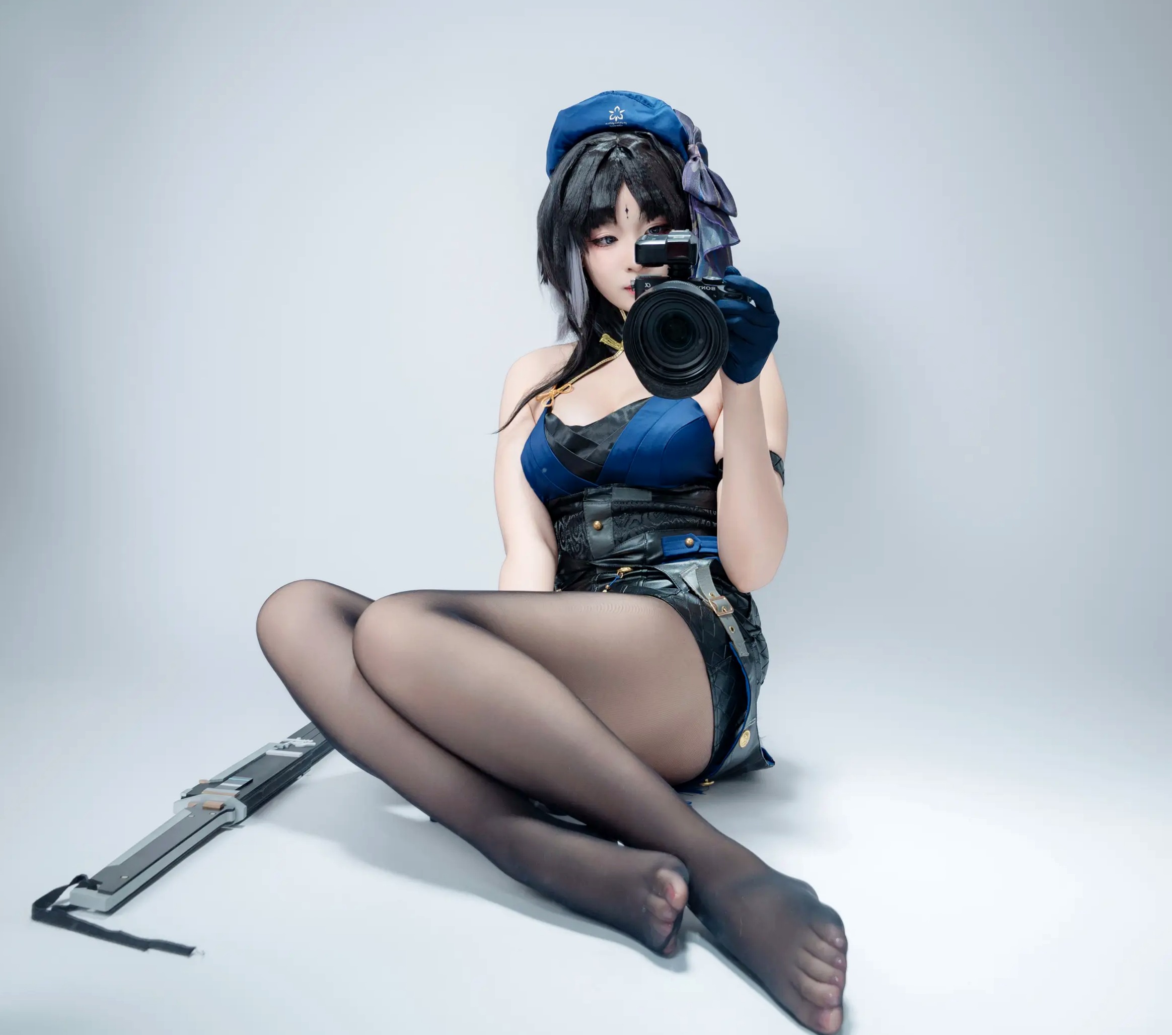 Gallery - 轩萧学姐 - 秧秧，游戏角色高还原Cosplay，冷艳飒爽制服配黑丝长腿，极品女神摄影棚写真角色扮演制服黑丝冷艳清纯 女神私房照_秀色女神 - image 96