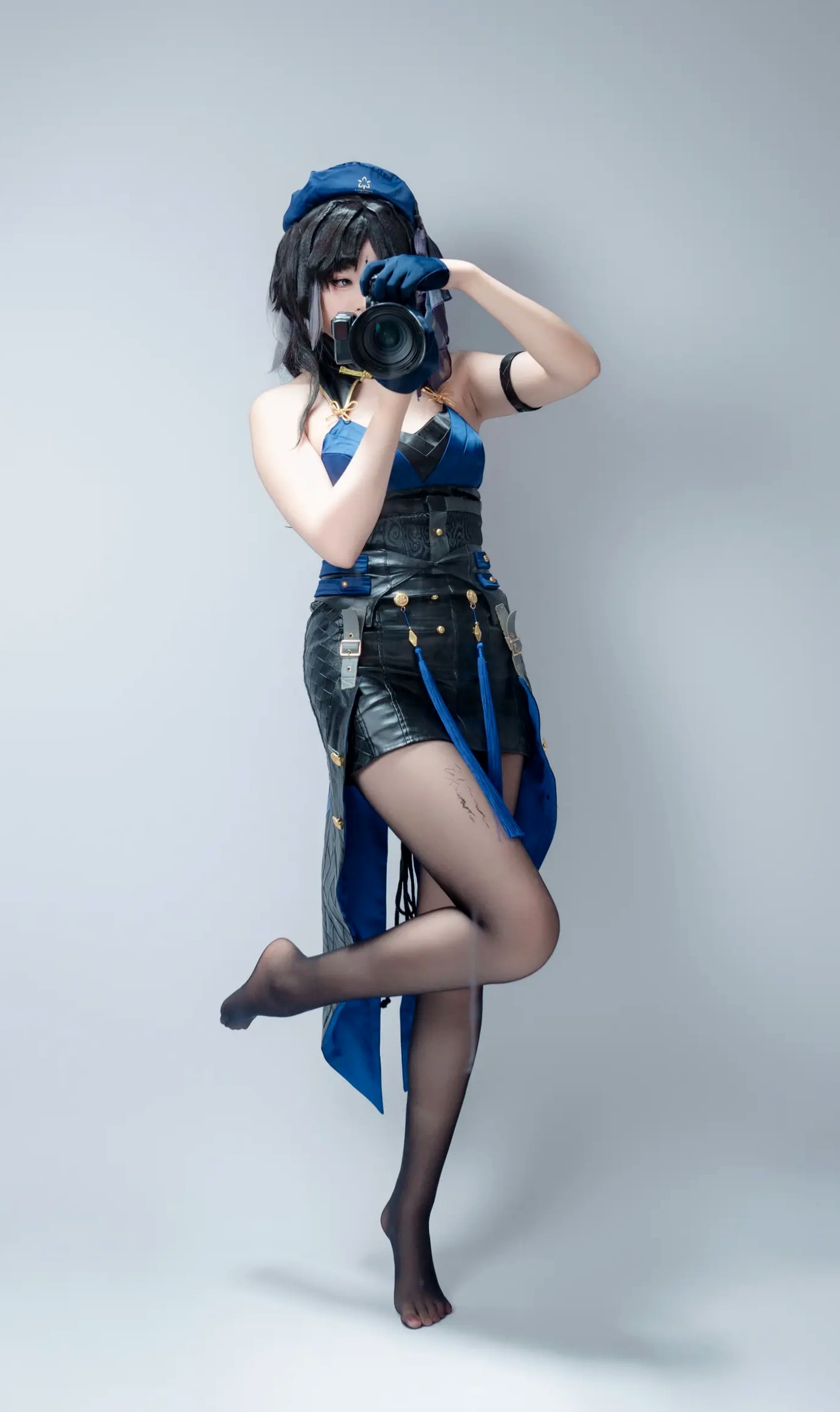 Gallery - 轩萧学姐 - 秧秧，游戏角色高还原Cosplay，冷艳飒爽制服配黑丝长腿，极品女神摄影棚写真角色扮演制服黑丝冷艳清纯 女神私房照_秀色女神 - image 102