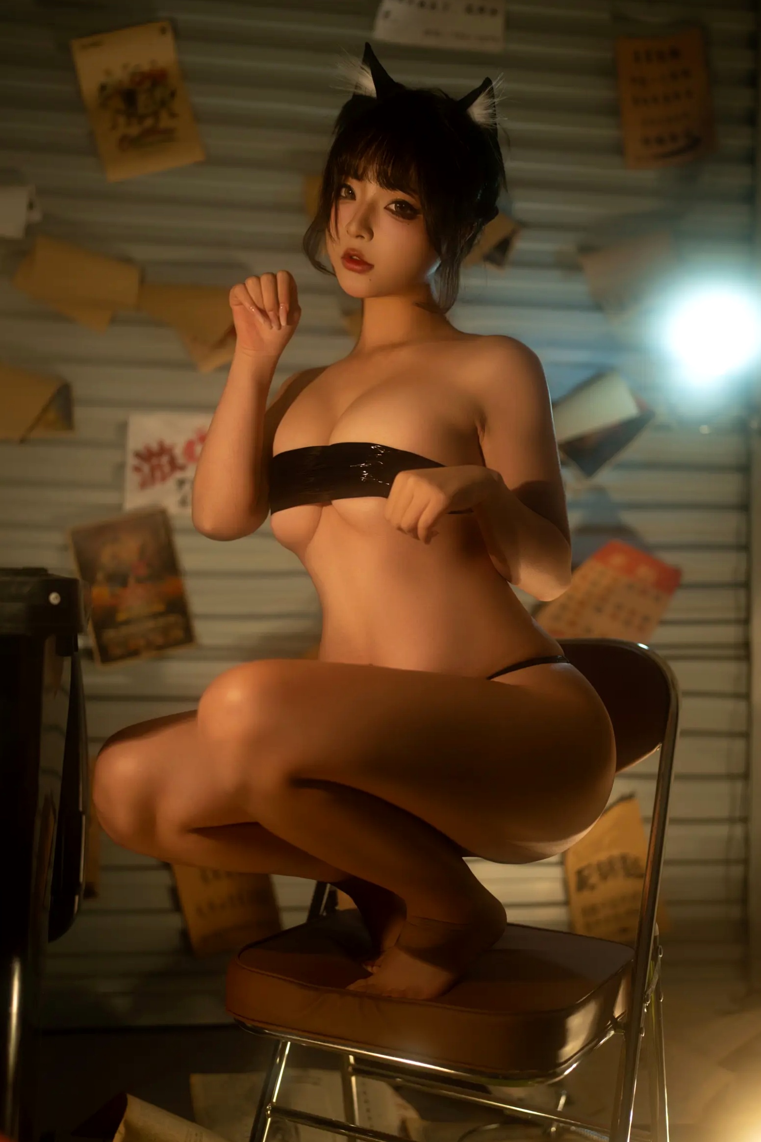 Gallery - yuuhui玉汇“捉猫记”暗黑风格角色扮演私房写真，性感猫娘束缚诱惑精选[120P]角色扮演诱惑私房照尤物性感 女神私房照_秀色女神 - image 38