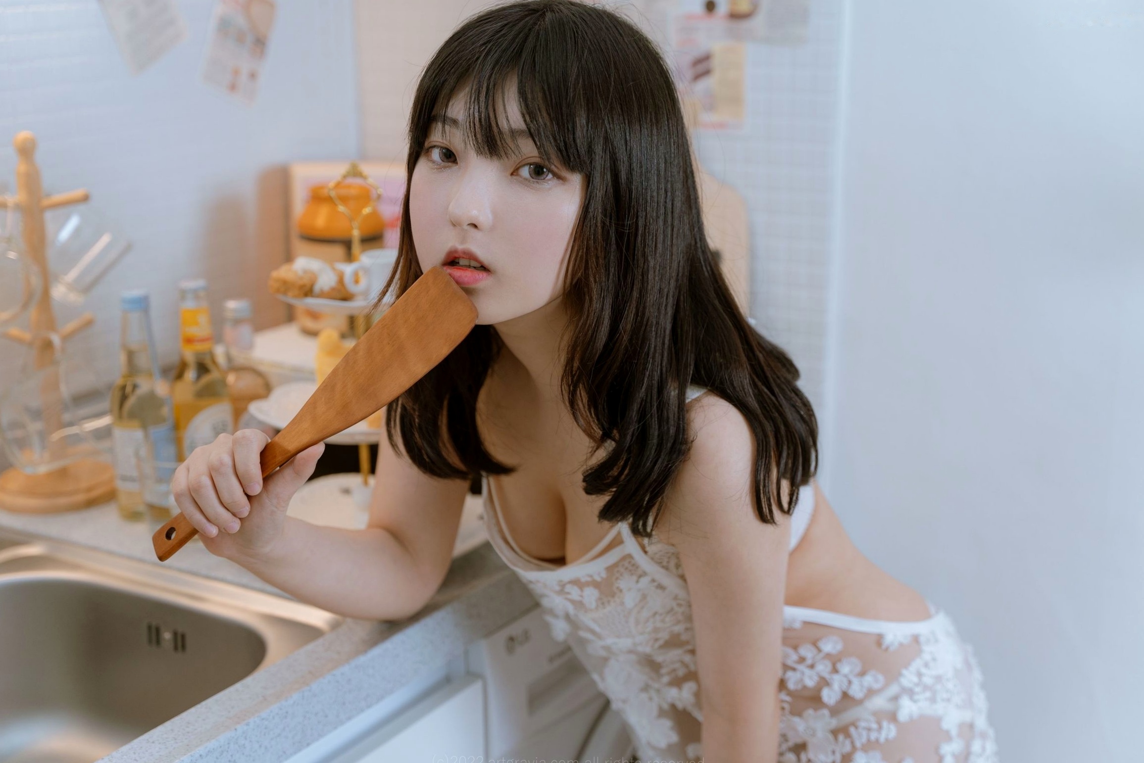Gallery - 韩国美女-Hansom-黑色内衣白色内衣爆乳-ArtGravia-389 女神私房照_秀色女神 - image 33