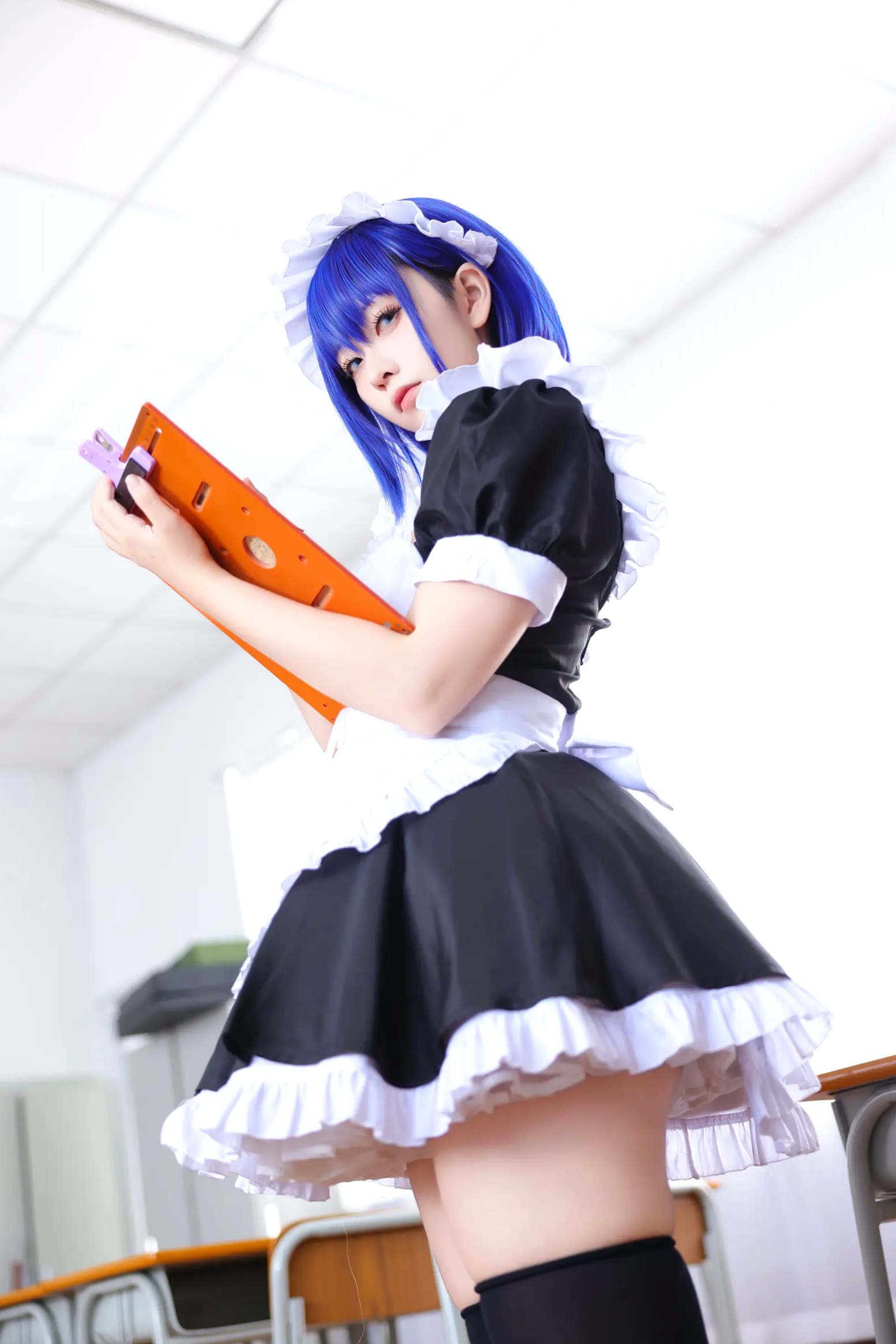 Gallery - G44不会受伤 枫与玲二次元女仆装Cosplay，绝美蓝发气质美女室内私房写真[49P]角色扮演女仆诱惑萌系治愈系 女神私房照_秀色女神 - image 6