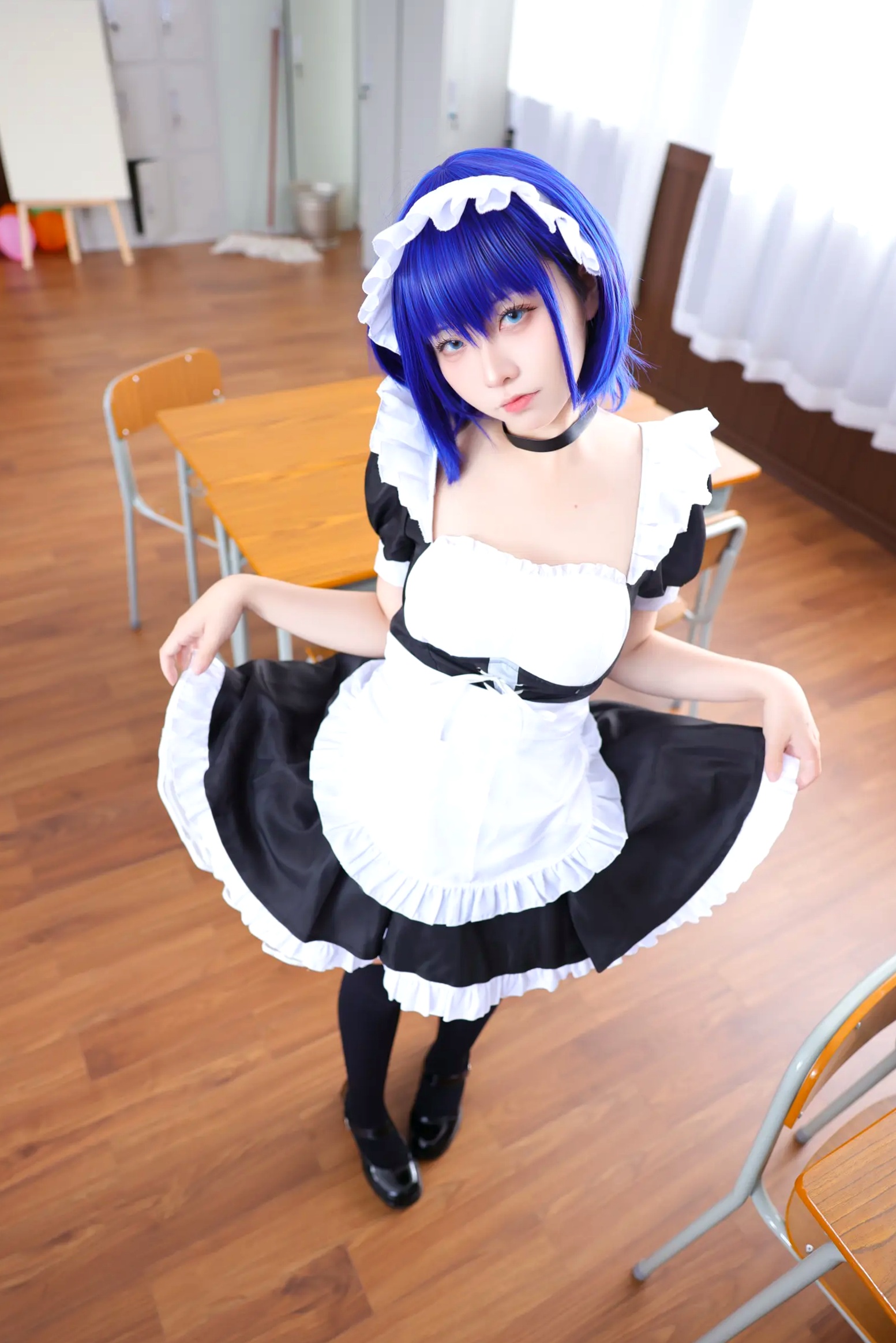 Gallery - G44不会受伤 枫与玲二次元女仆装Cosplay，绝美蓝发气质美女室内私房写真[49P]角色扮演女仆诱惑萌系治愈系 女神私房照_秀色女神 - image 14