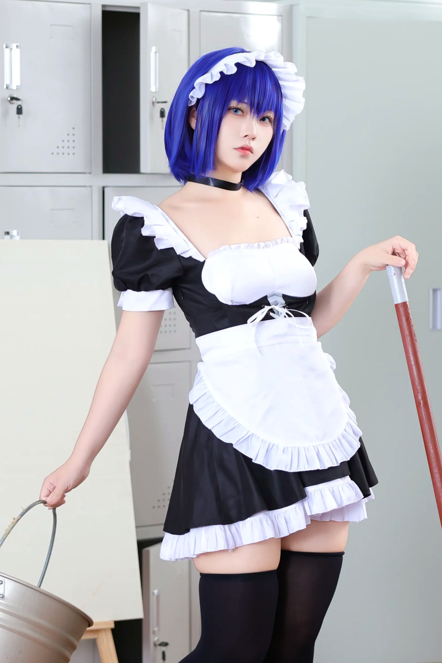 Gallery - G44不会受伤 枫与玲二次元女仆装Cosplay，绝美蓝发气质美女室内私房写真[49P]角色扮演女仆诱惑萌系治愈系 女神私房照_秀色女神 - image 19