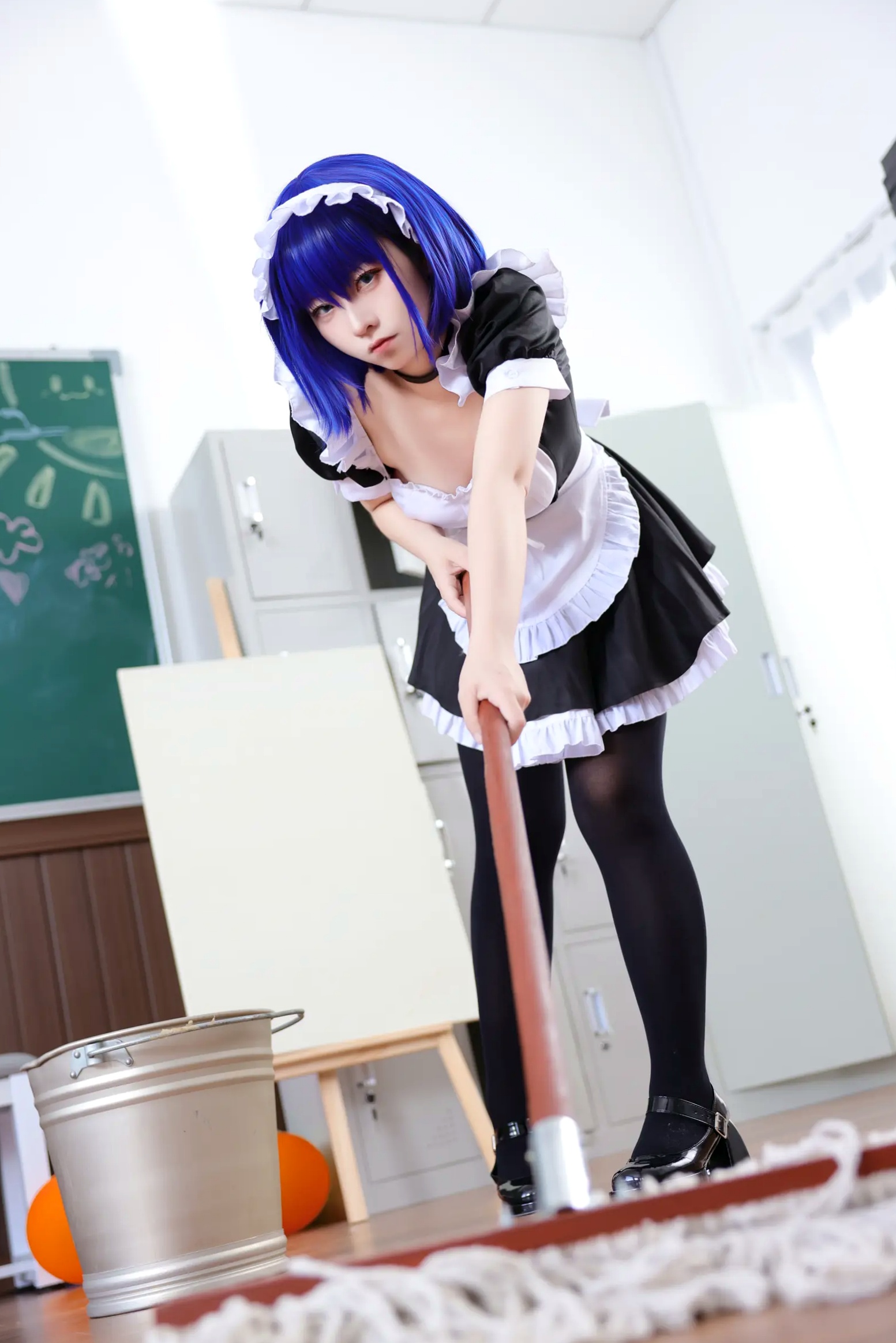 Gallery - G44不会受伤 枫与玲二次元女仆装Cosplay，绝美蓝发气质美女室内私房写真[49P]角色扮演女仆诱惑萌系治愈系 女神私房照_秀色女神 - image 20