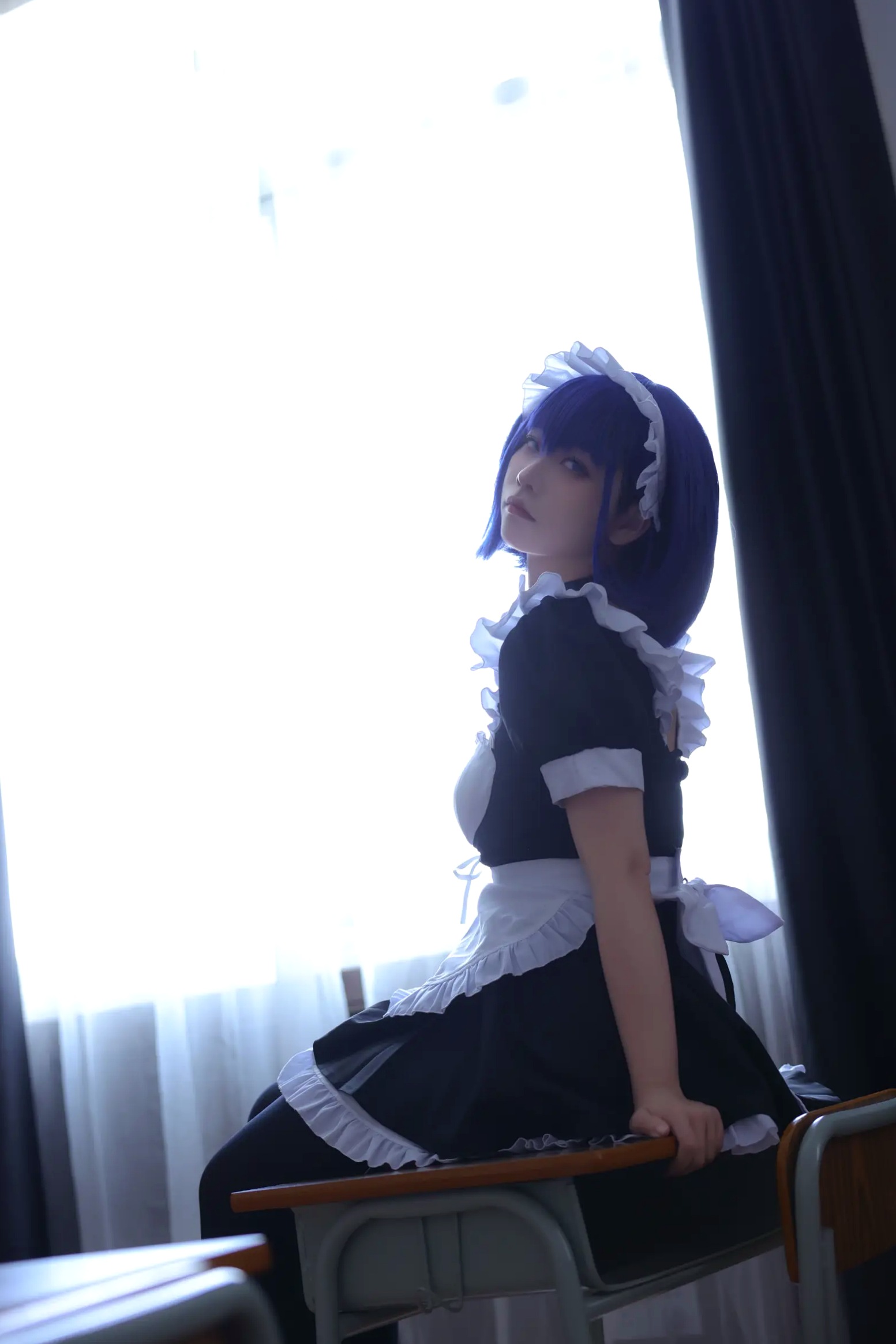 Gallery - G44不会受伤 枫与玲二次元女仆装Cosplay，绝美蓝发气质美女室内私房写真[49P]角色扮演女仆诱惑萌系治愈系 女神私房照_秀色女神 - image 27