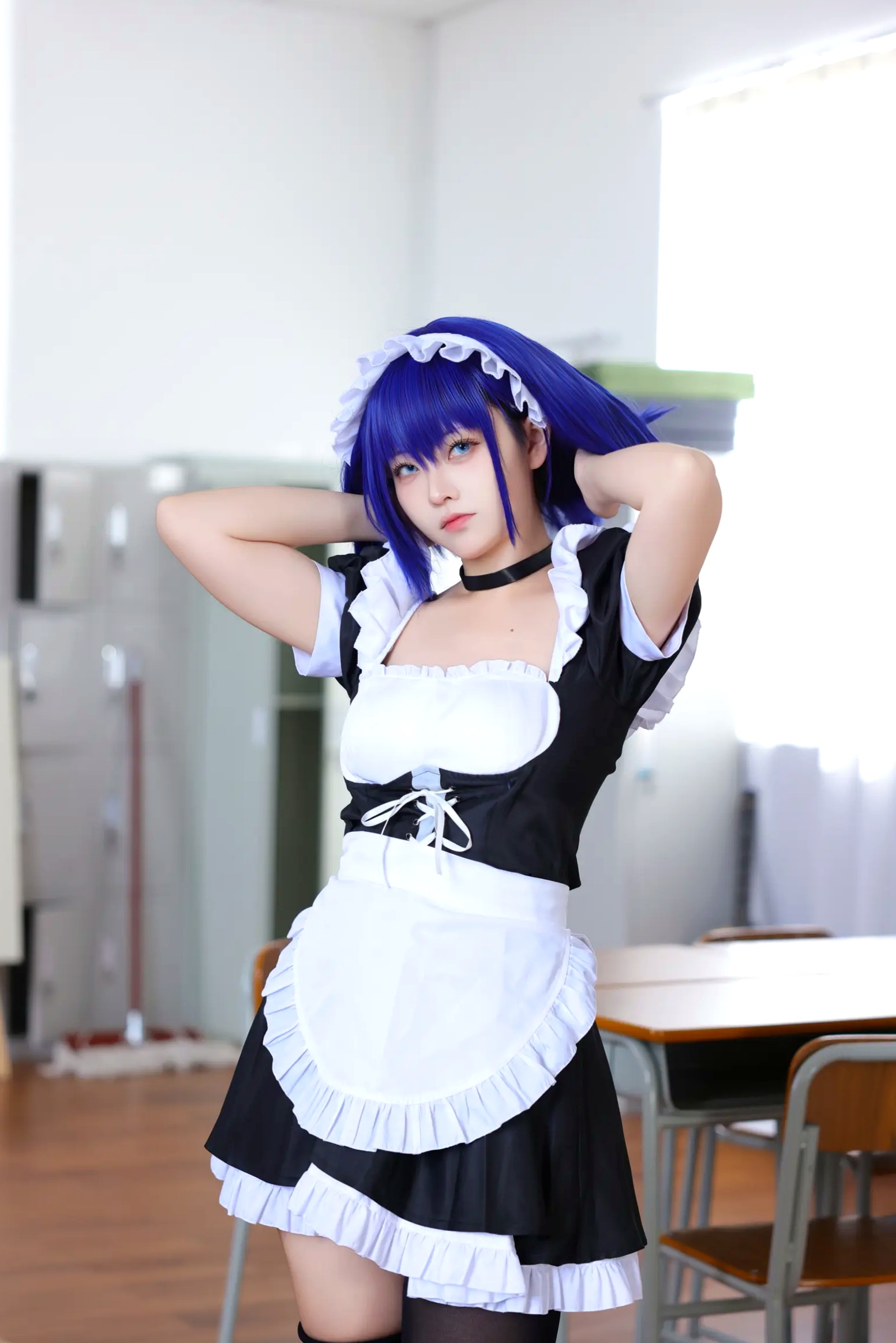 Gallery - G44不会受伤 枫与玲二次元女仆装Cosplay，绝美蓝发气质美女室内私房写真[49P]角色扮演女仆诱惑萌系治愈系 女神私房照_秀色女神 - image 43