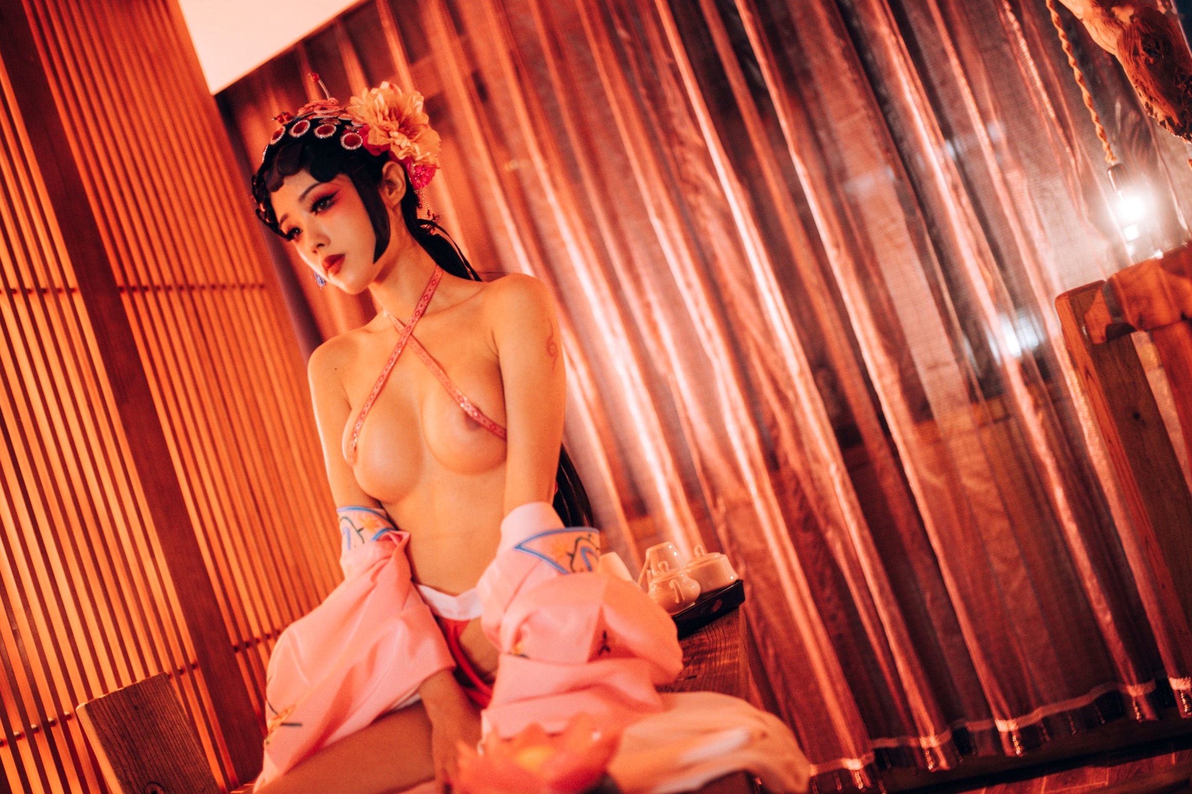 Gallery - 钛合金TiTi-潘金莲古风戏曲装，极致古典美学私房写真，魅惑眼妆风情万种，大尺度呈现惊艳东方尤物盛宴角色扮演私房照大尺度性感尤物 女神私房照_秀色女神 - image 40
