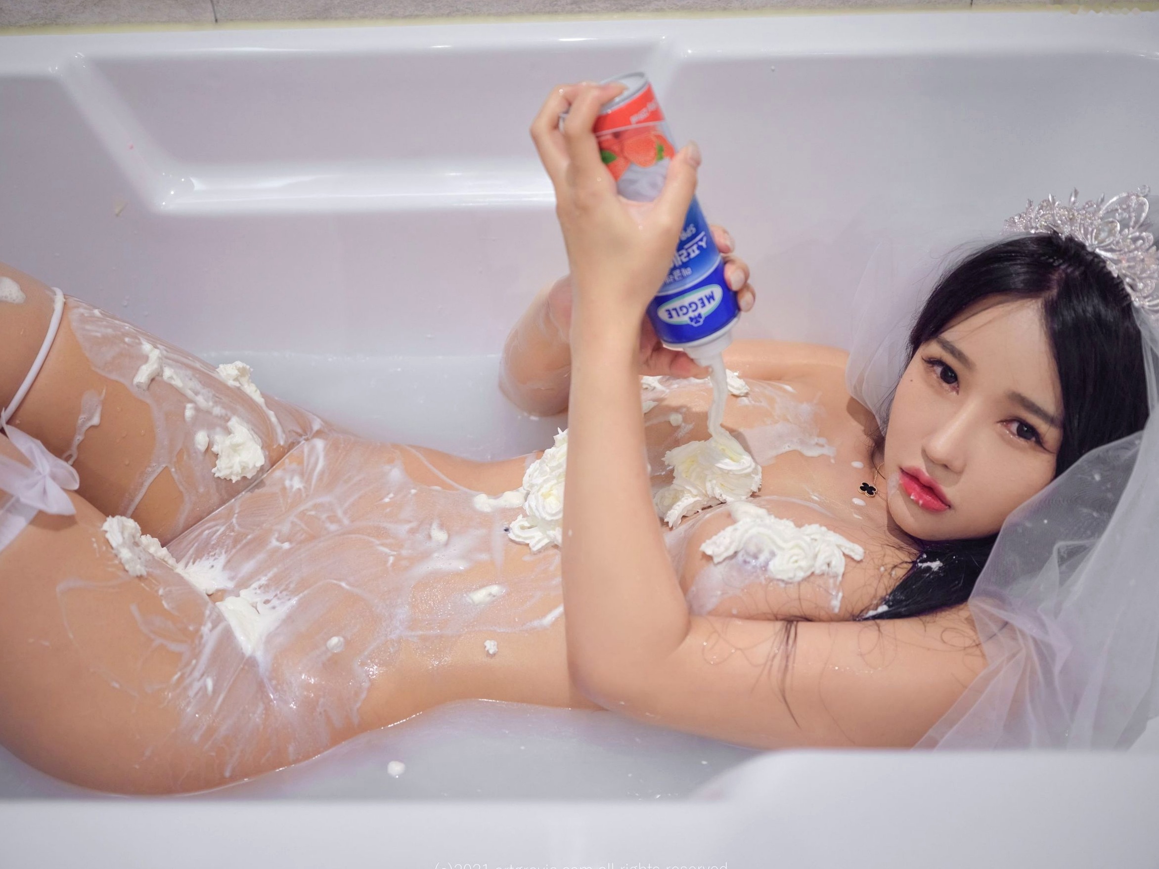 Gallery - 韩国女神Jessy婚纱头纱私房写真，浴缸奶油湿身诱惑，冷艳绝美视觉盛宴，ArtGravia套图韩国婚纱湿身私房照性感 女神私房照_秀色女神 - image 69