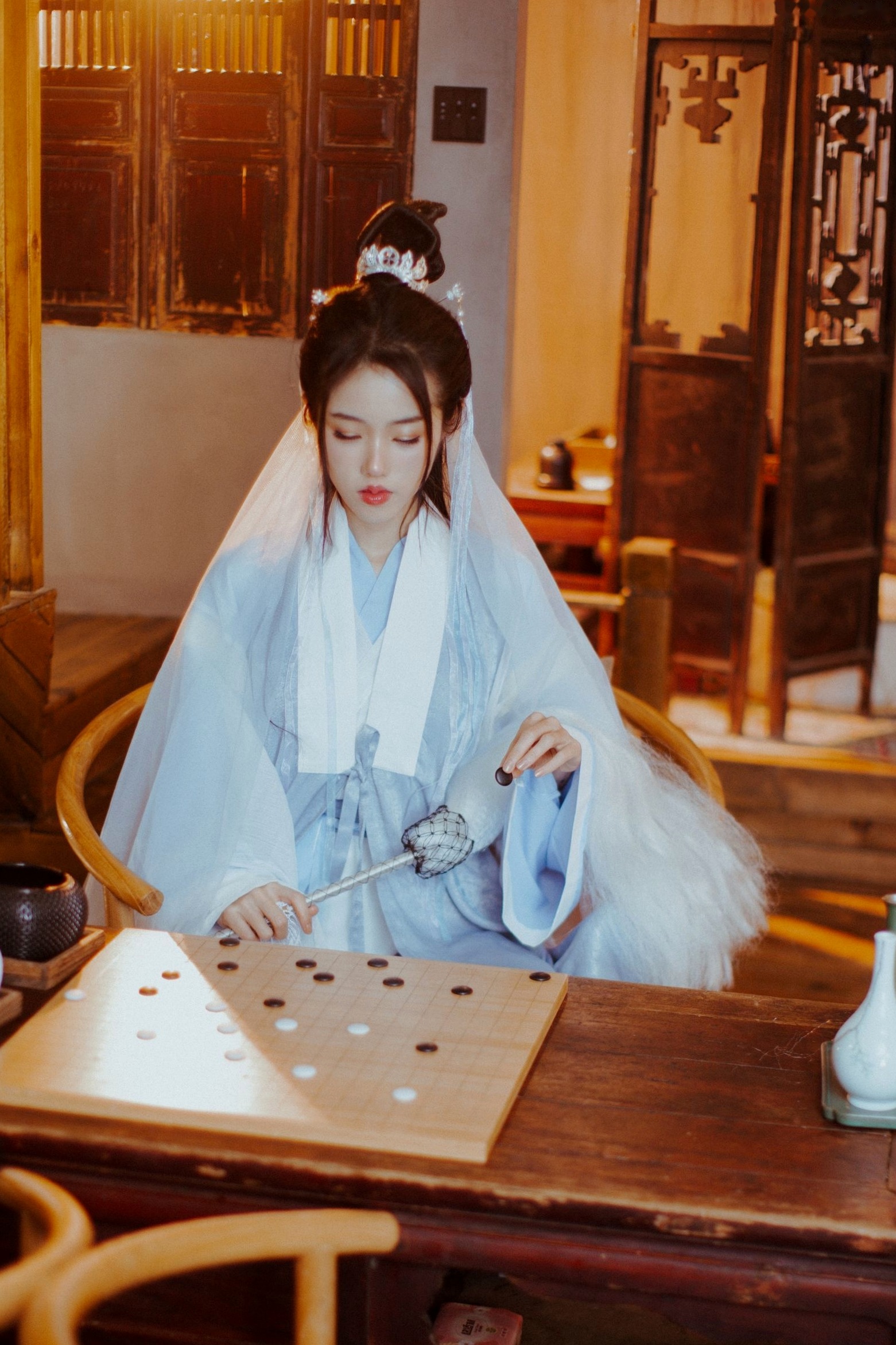 Gallery - 《钛合金TiTi-無生一炁》古风私房写真：棋子点缀薄纱缠身，演绎绝美仙侠艺术私房照性感诱惑大尺度尤物 女神私房照_秀色女神 - image 2