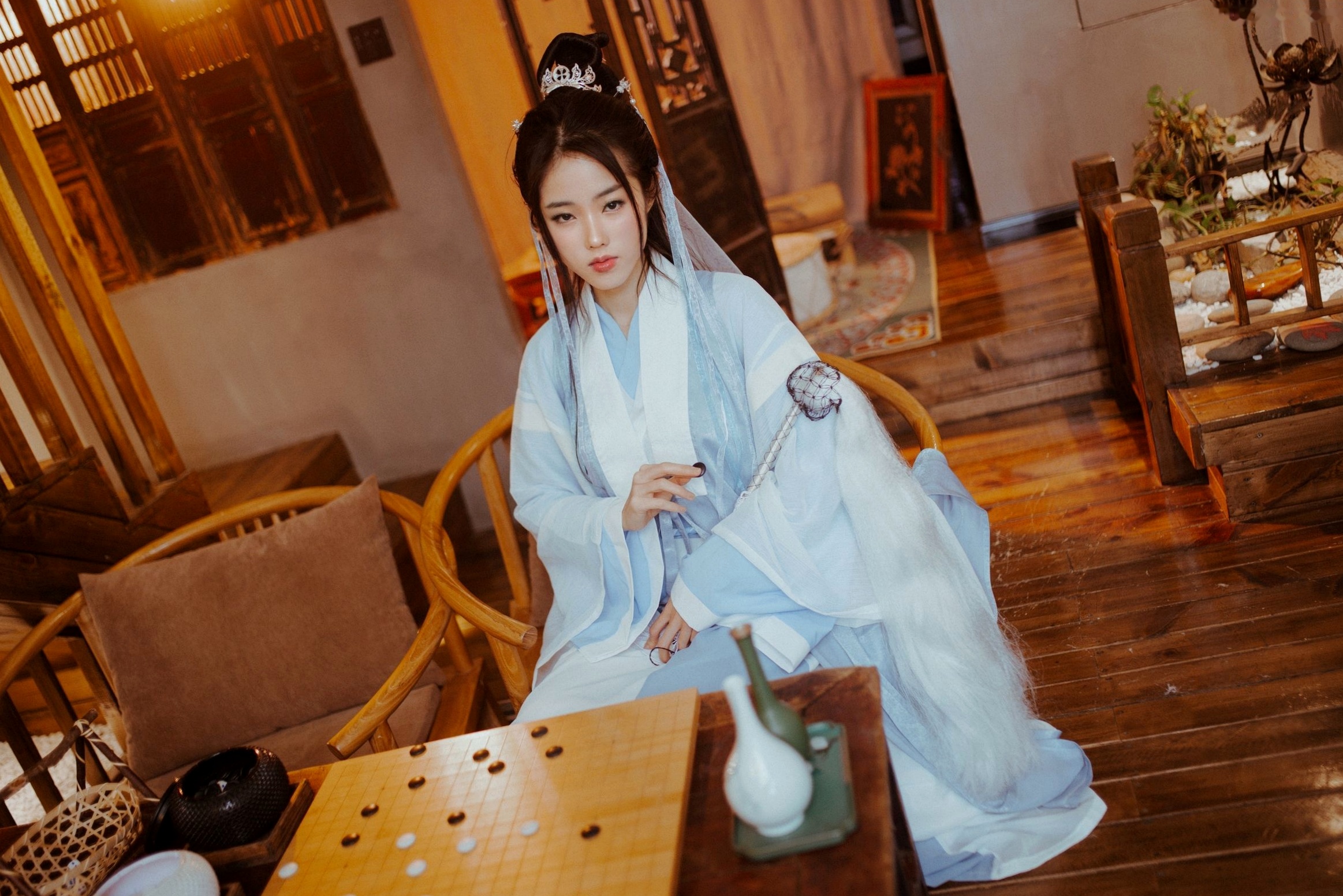 Gallery - 《钛合金TiTi-無生一炁》古风私房写真：棋子点缀薄纱缠身，演绎绝美仙侠艺术私房照性感诱惑大尺度尤物 女神私房照_秀色女神 - image 3