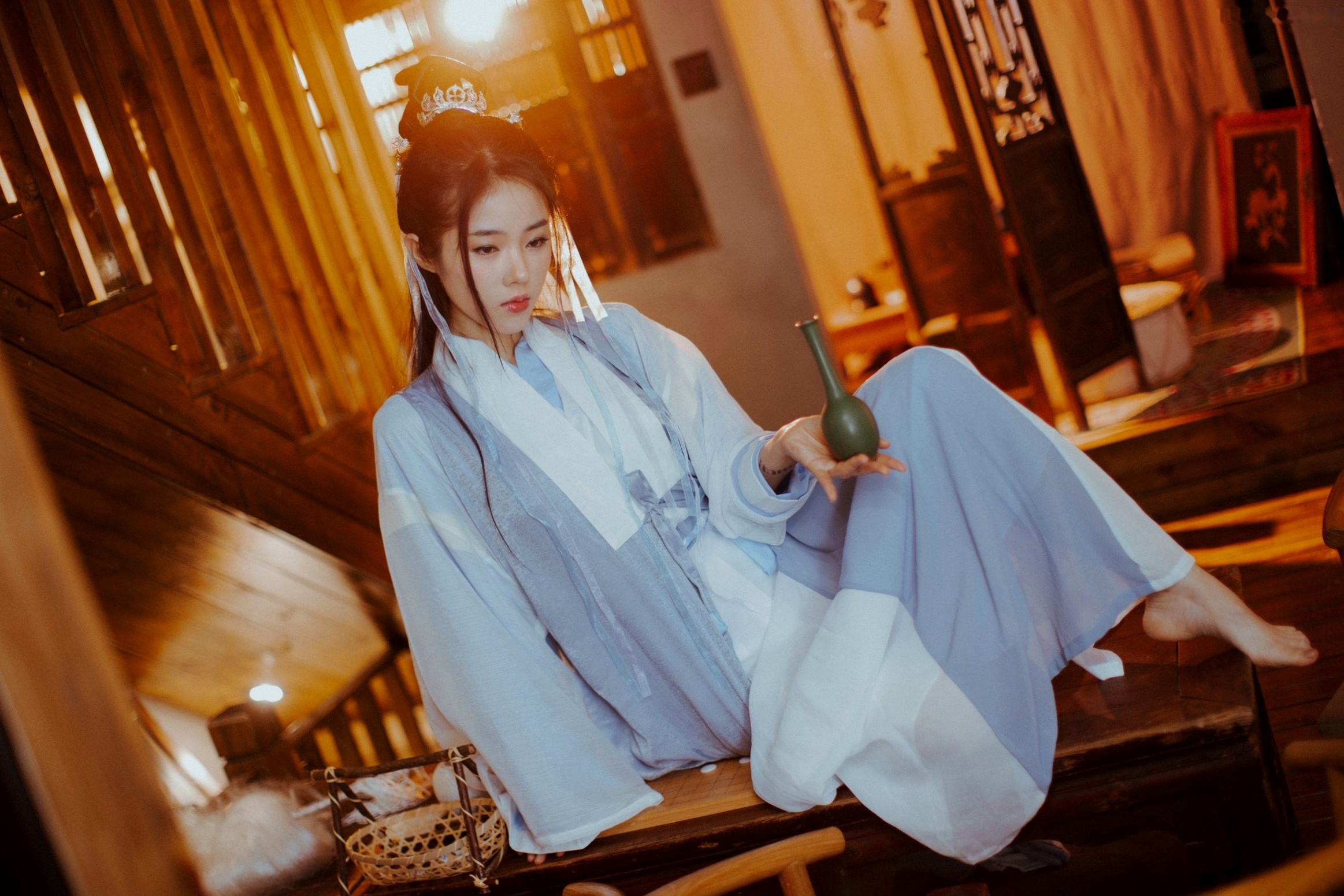 Gallery - 《钛合金TiTi-無生一炁》古风私房写真：棋子点缀薄纱缠身，演绎绝美仙侠艺术私房照性感诱惑大尺度尤物 女神私房照_秀色女神 - image 5