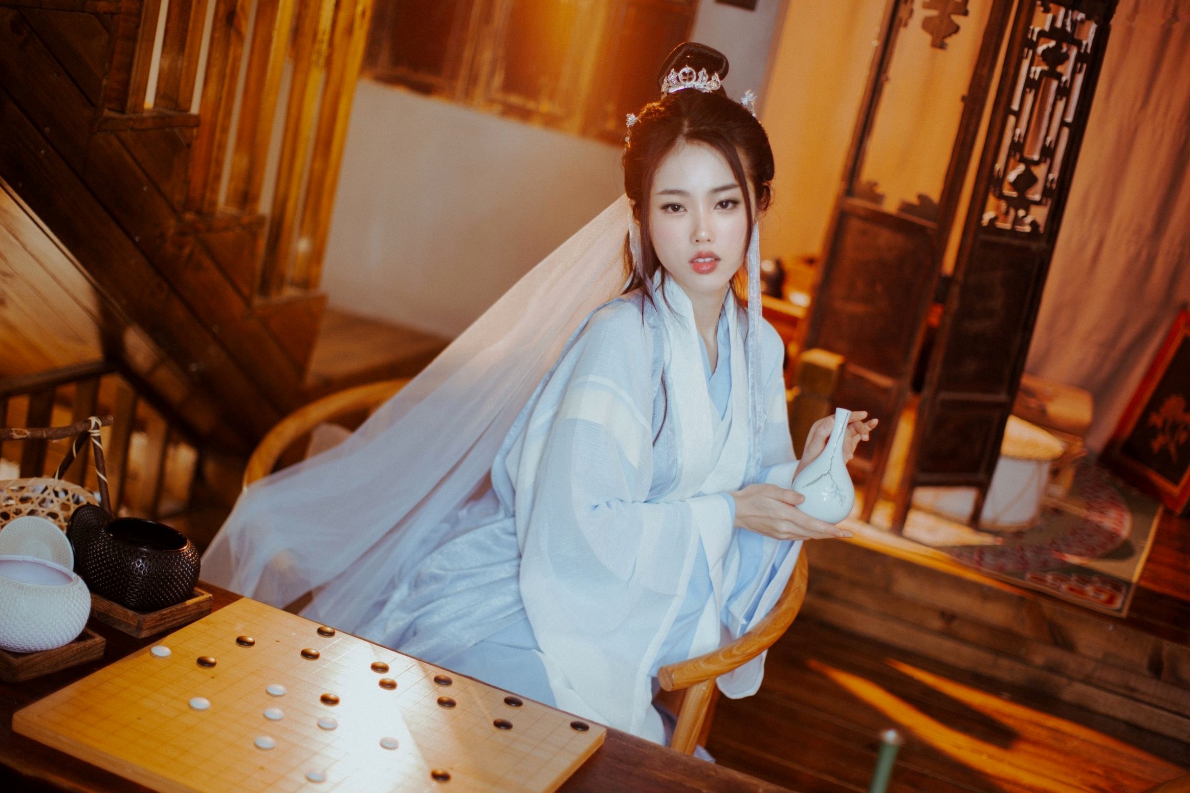 Gallery - 《钛合金TiTi-無生一炁》古风私房写真：棋子点缀薄纱缠身，演绎绝美仙侠艺术私房照性感诱惑大尺度尤物 女神私房照_秀色女神 - image 7