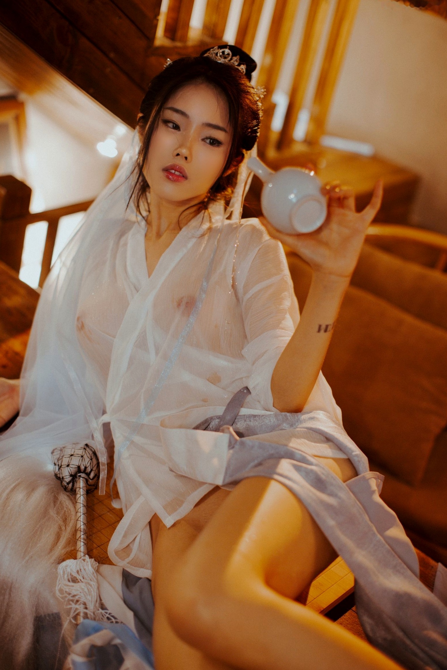 Gallery - 《钛合金TiTi-無生一炁》古风私房写真：棋子点缀薄纱缠身，演绎绝美仙侠艺术私房照性感诱惑大尺度尤物 女神私房照_秀色女神 - image 15