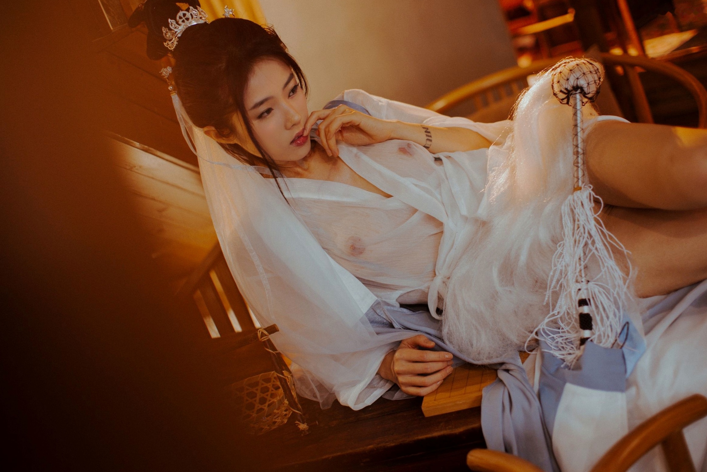 Gallery - 《钛合金TiTi-無生一炁》古风私房写真：棋子点缀薄纱缠身，演绎绝美仙侠艺术私房照性感诱惑大尺度尤物 女神私房照_秀色女神 - image 17