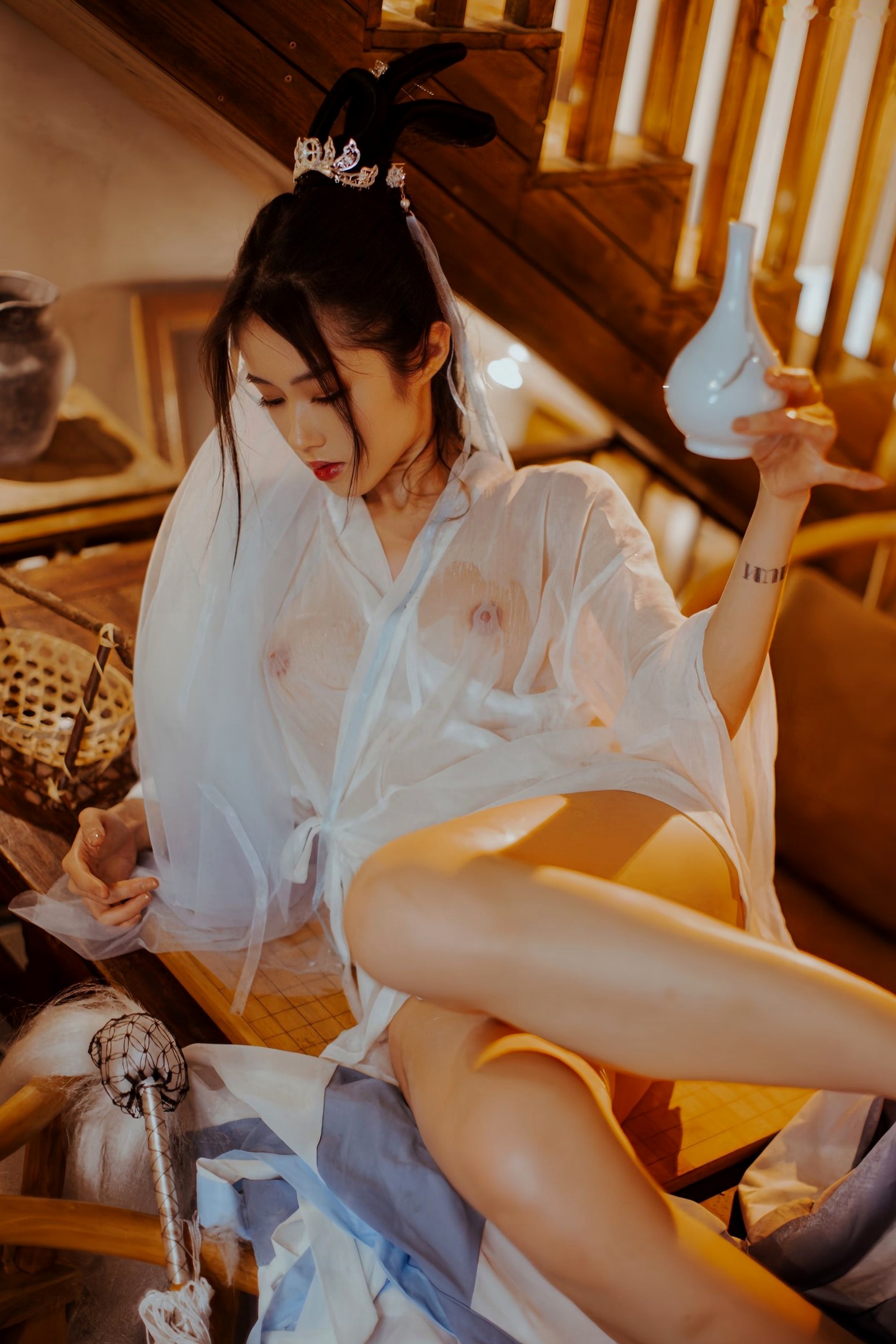 Gallery - 《钛合金TiTi-無生一炁》古风私房写真：棋子点缀薄纱缠身，演绎绝美仙侠艺术私房照性感诱惑大尺度尤物 女神私房照_秀色女神 - image 22