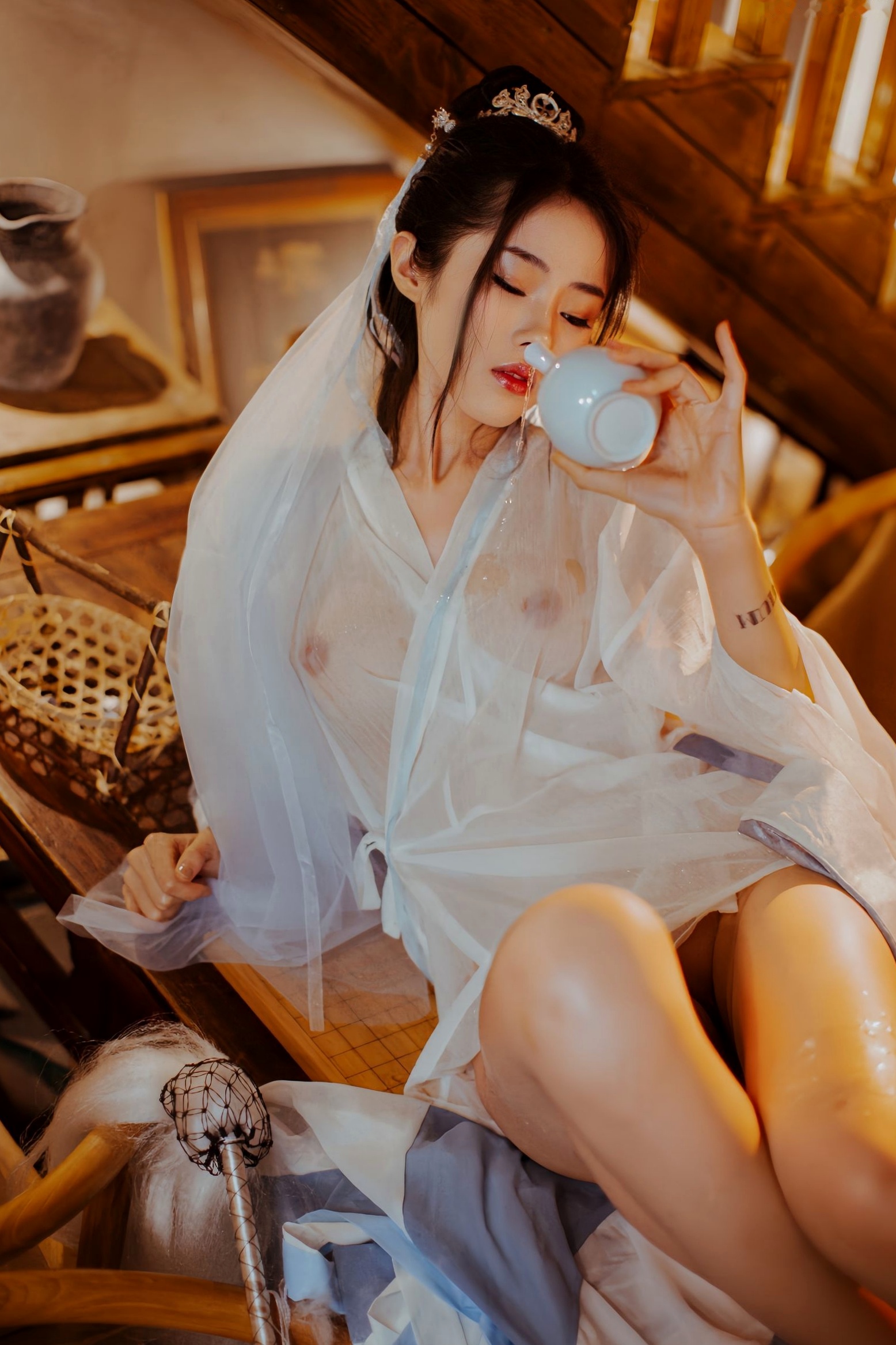 Gallery - 《钛合金TiTi-無生一炁》古风私房写真：棋子点缀薄纱缠身，演绎绝美仙侠艺术私房照性感诱惑大尺度尤物 女神私房照_秀色女神 - image 23